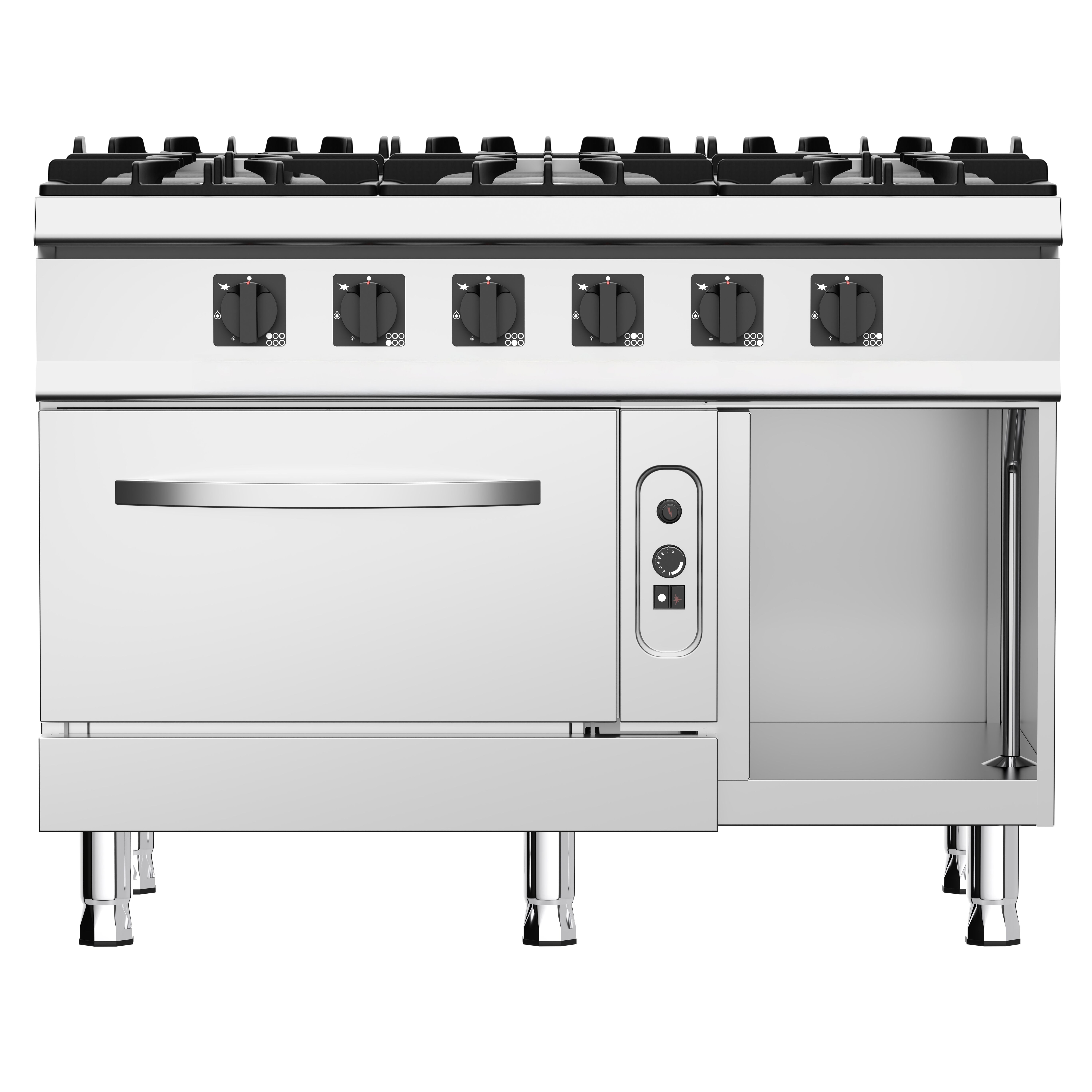 Gaasipliit ahjuga 6-põletiga 45kW