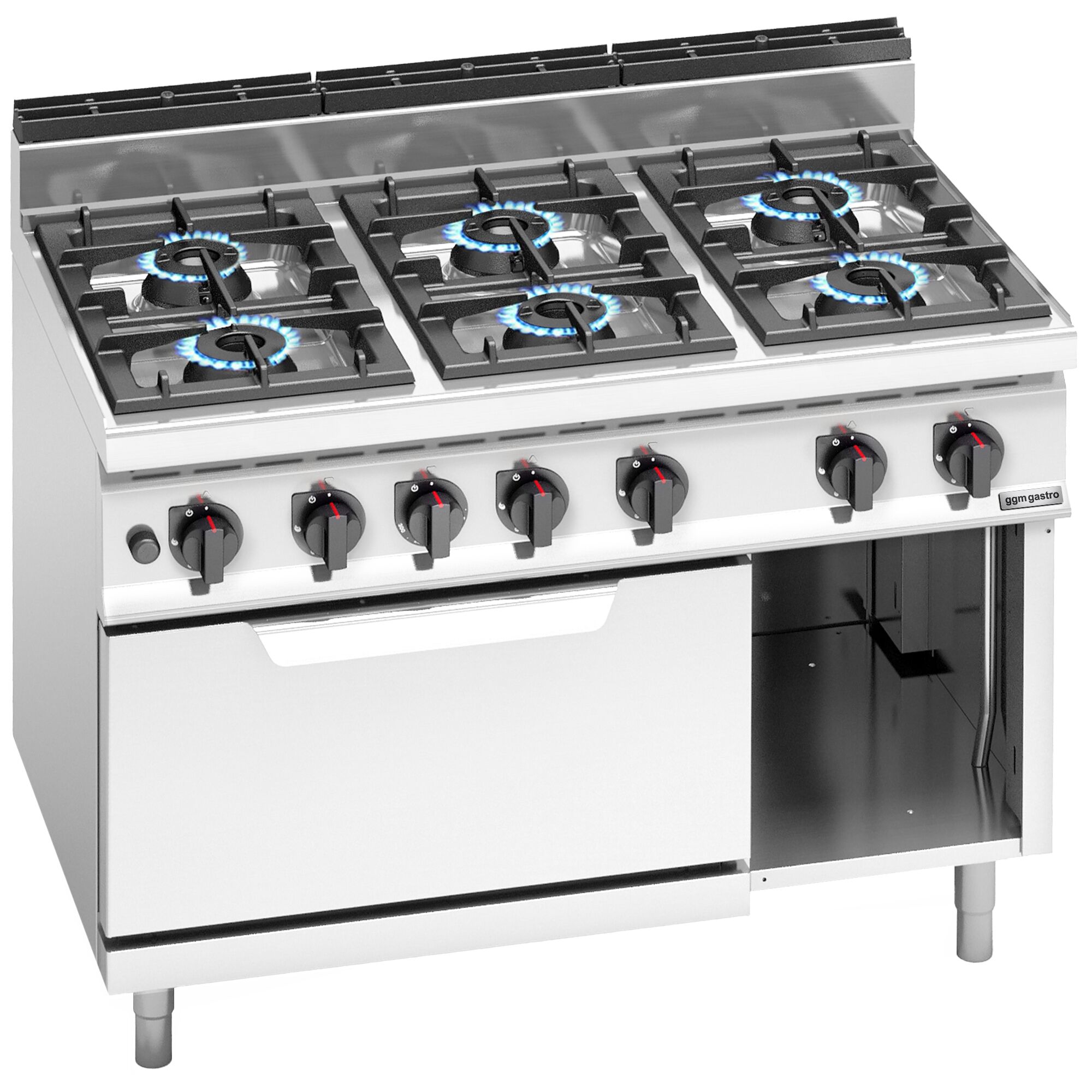 Gaasipliit ahjuga 6-põletiga 42kW