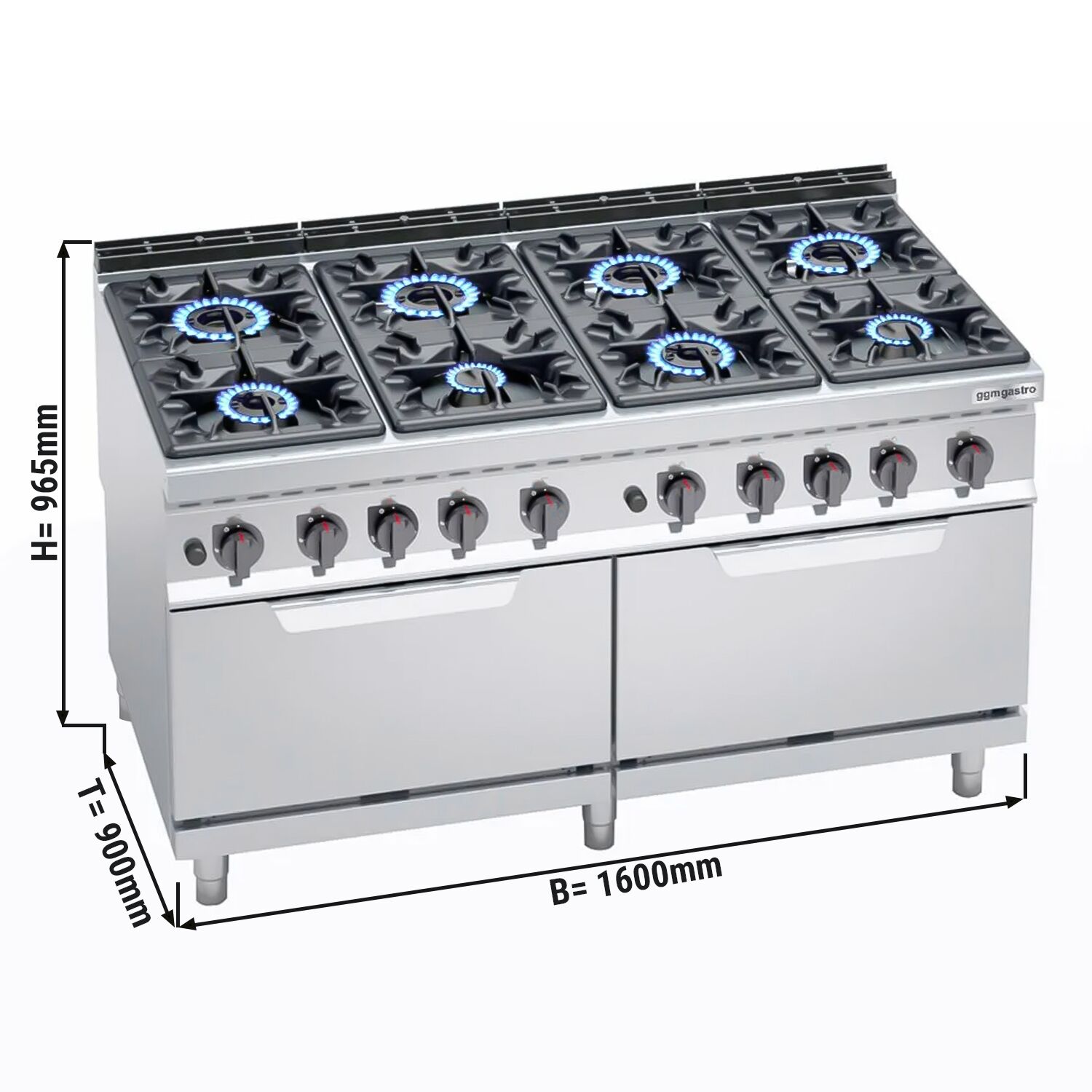 Gaasipliit ahjuga 8-põletiga HD 84,2kW