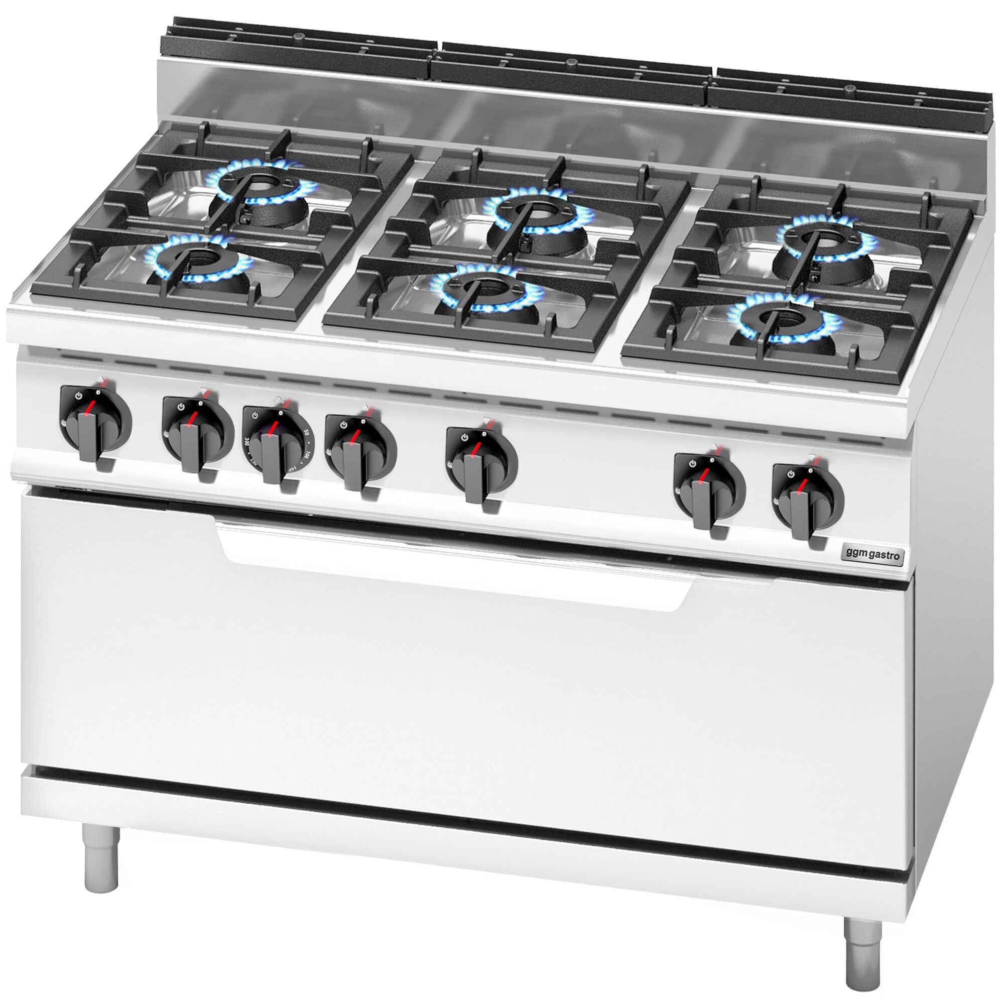 Gaasipliit ahjuga 6-põletiga 54kW
