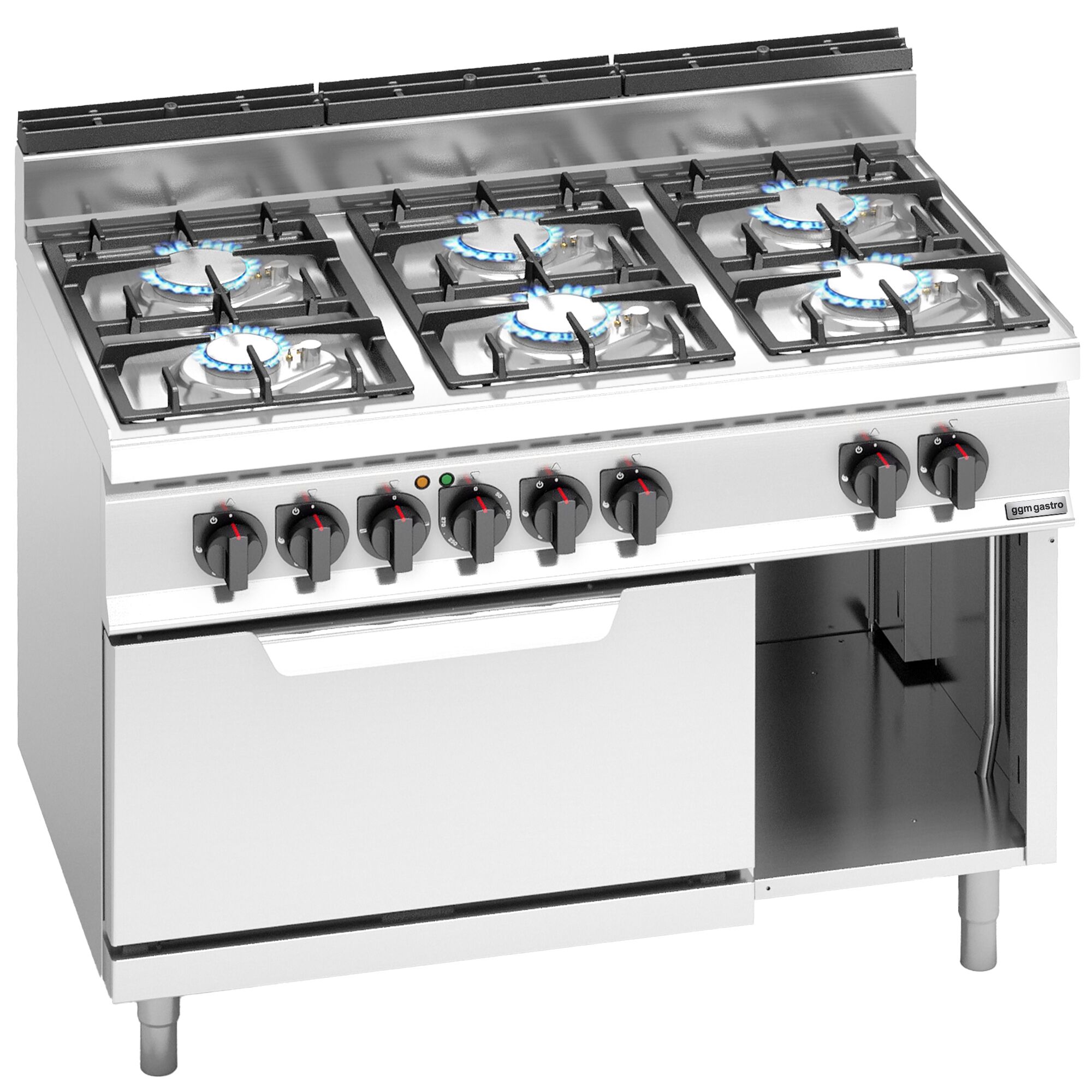 Gaasipliit ahjuga 6-põletiga 41kW