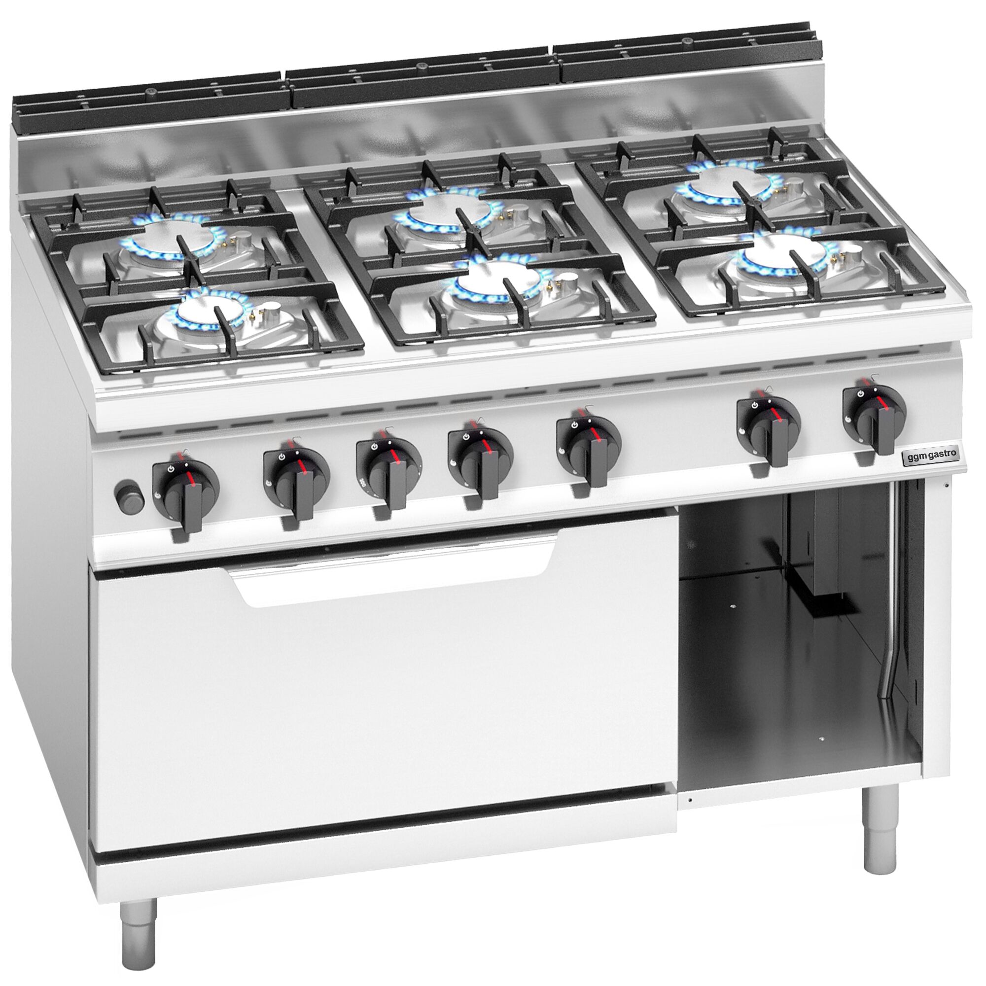 Gaasipliit ahjuga 6-põletiga 33,5kW