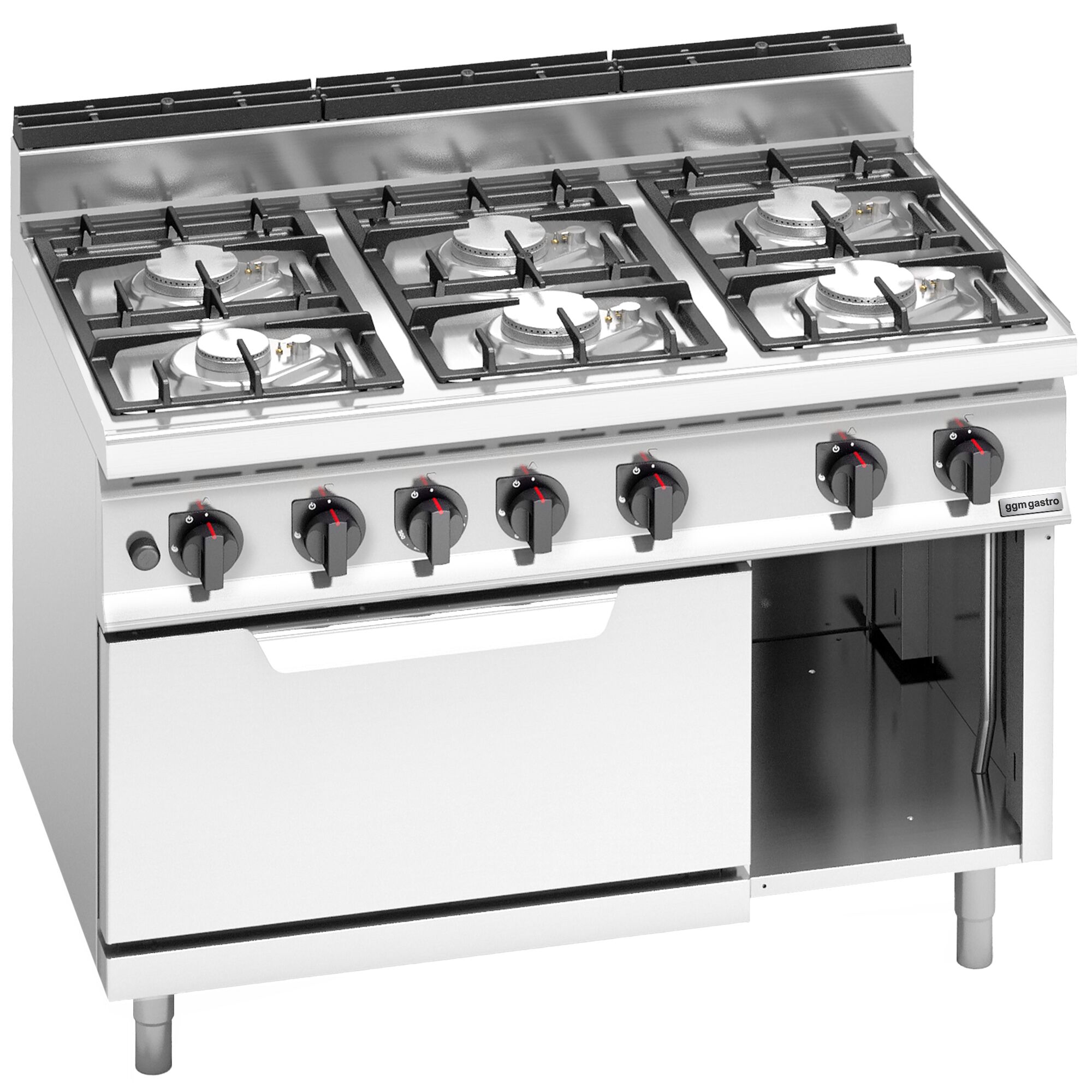 Gaasipliit ahjuga 6-põletiga 33,5kW