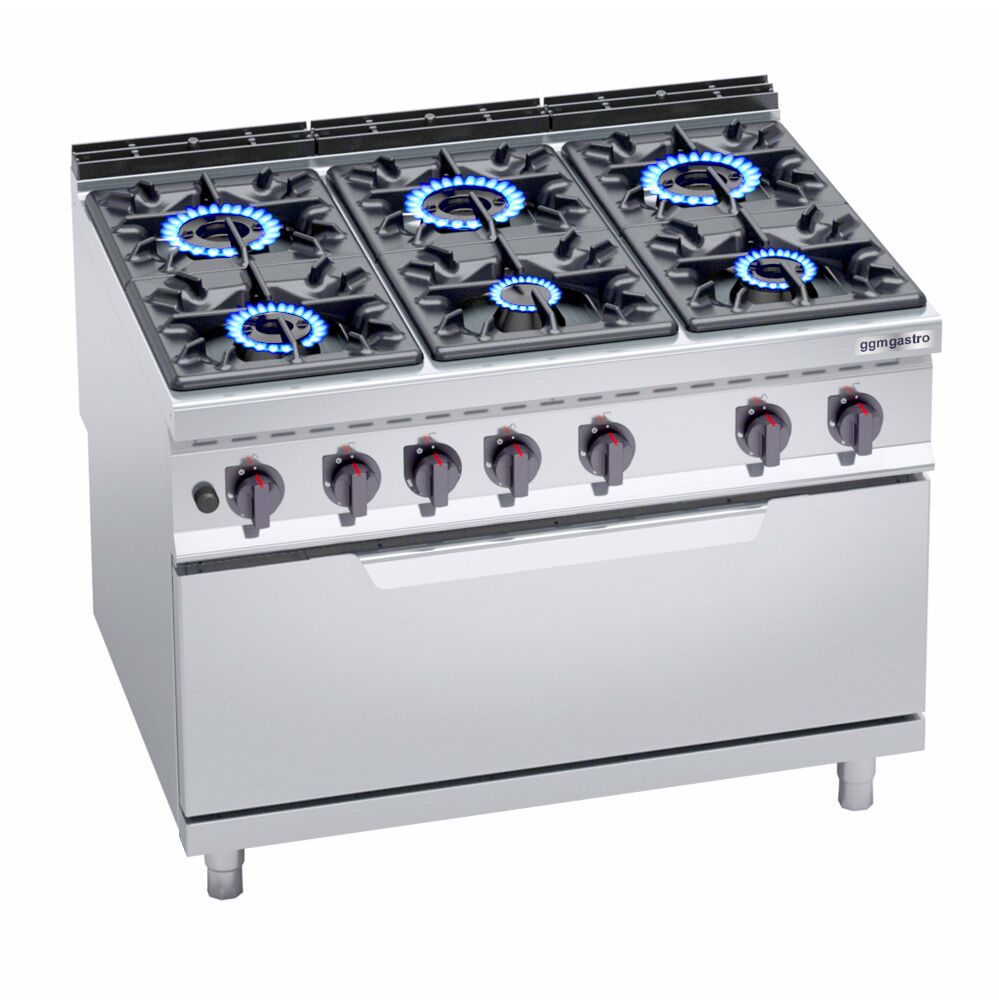 Gaasipliit ahjuga 6-põletiga 65,5kW