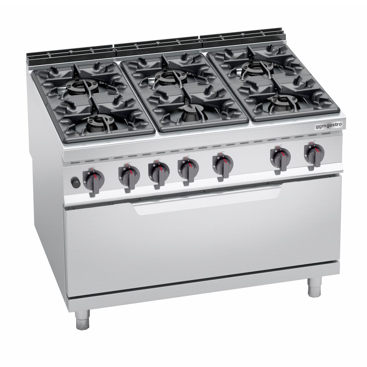 Gaasipliit ahjuga 6-põletiga 65,5kW