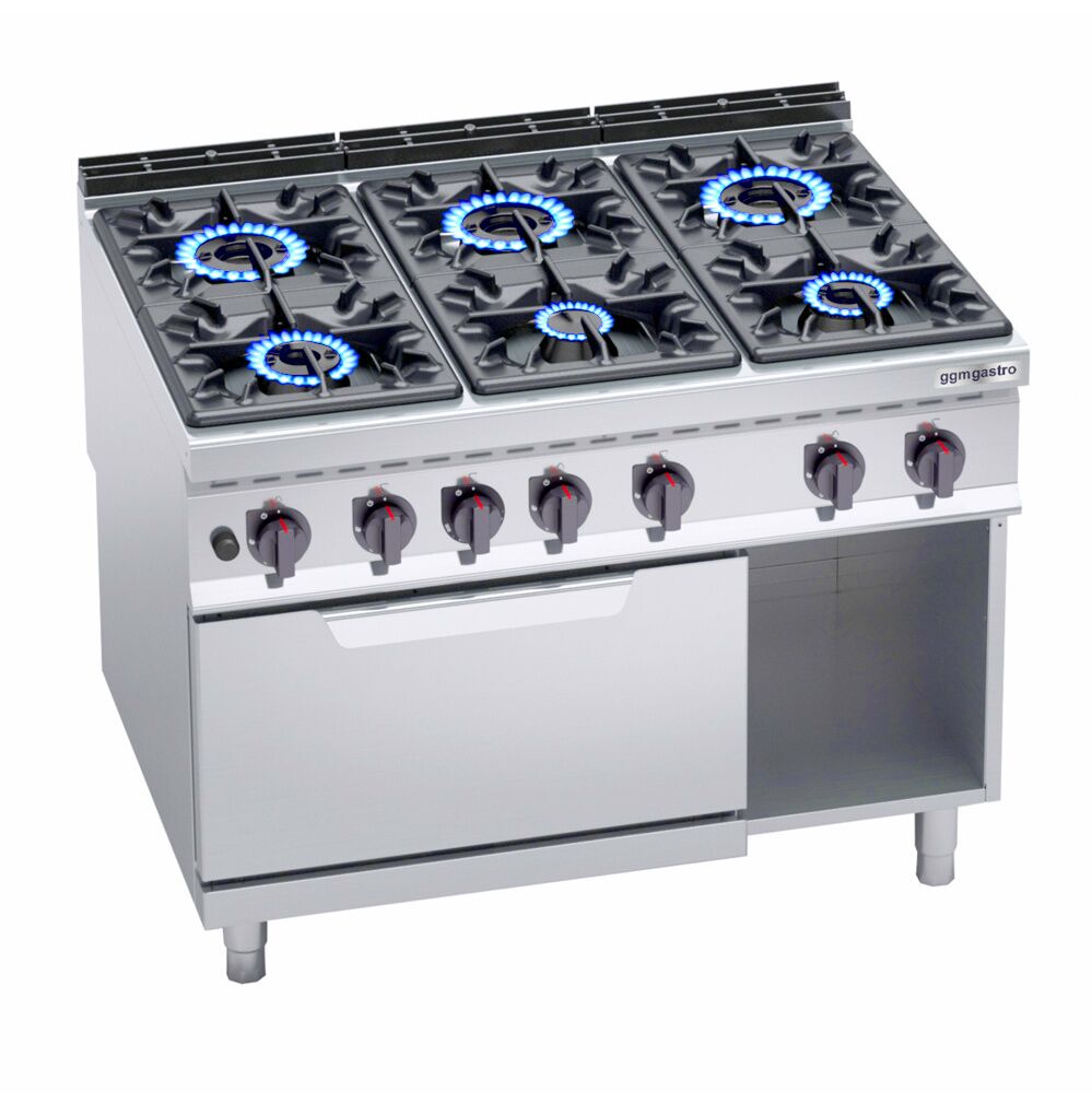 Gaasipliit ahjuga 6-põletiga 61,3kW