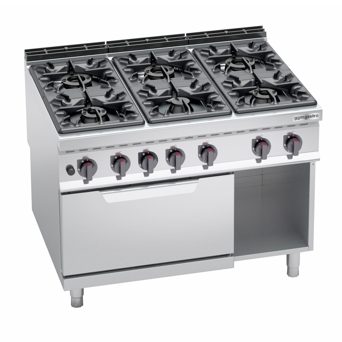 Gaasipliit ahjuga 6-põletiga 61,3kW