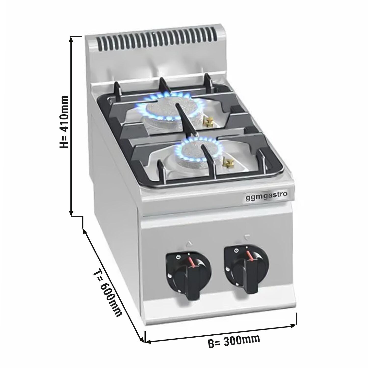 Gaasipliit 2-põletiga 9,5kW