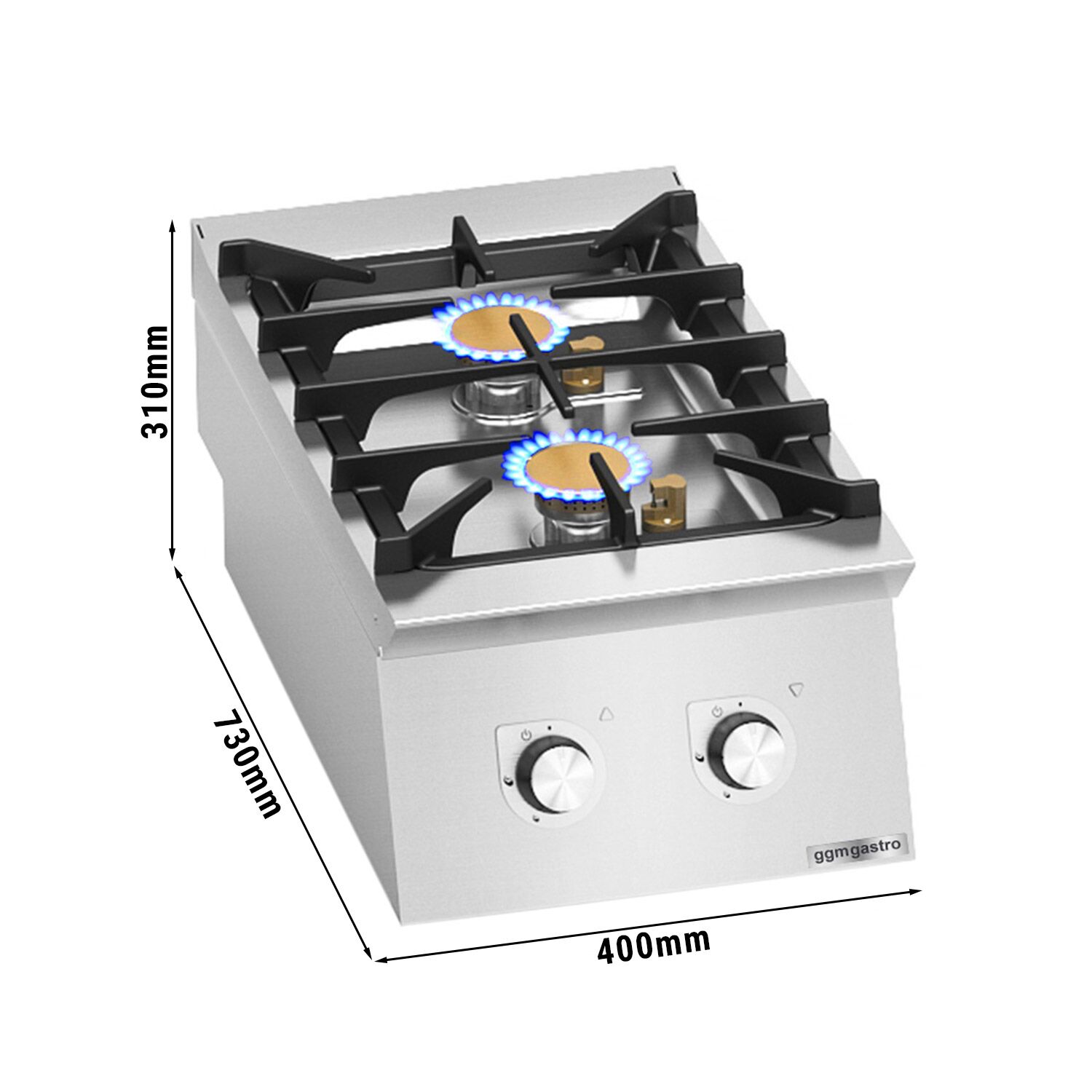 Gaasipliit 2-põletiga 12kW