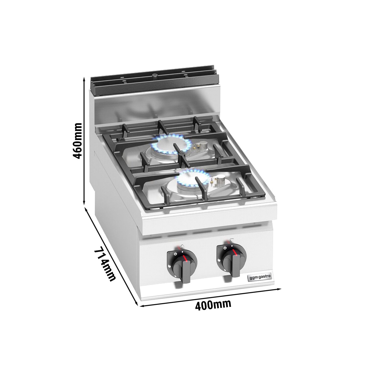Gaasipliit 2-põletiga 9,5kW