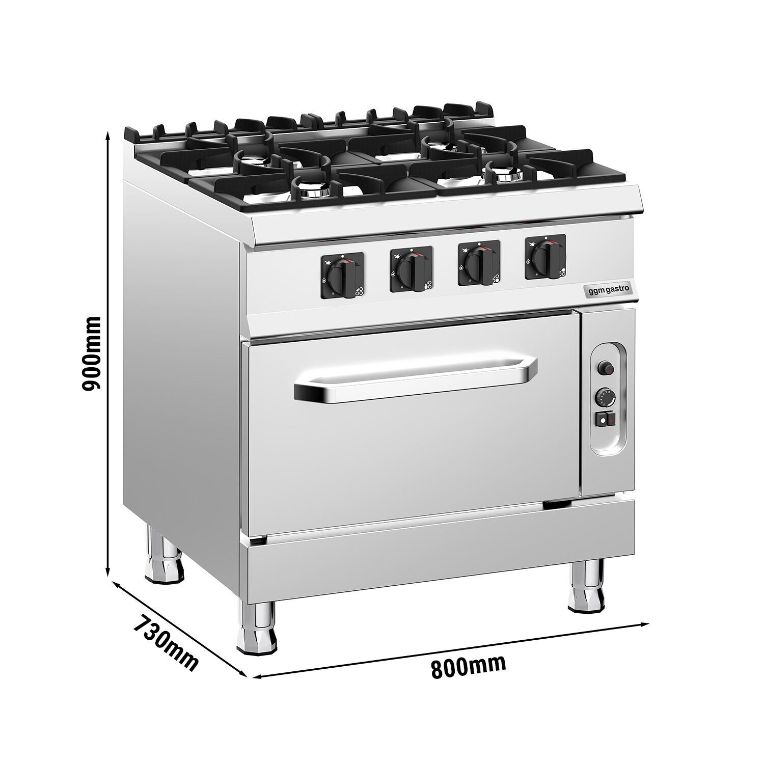 Gaasipliit ahjuga 4-põletiga 32kW