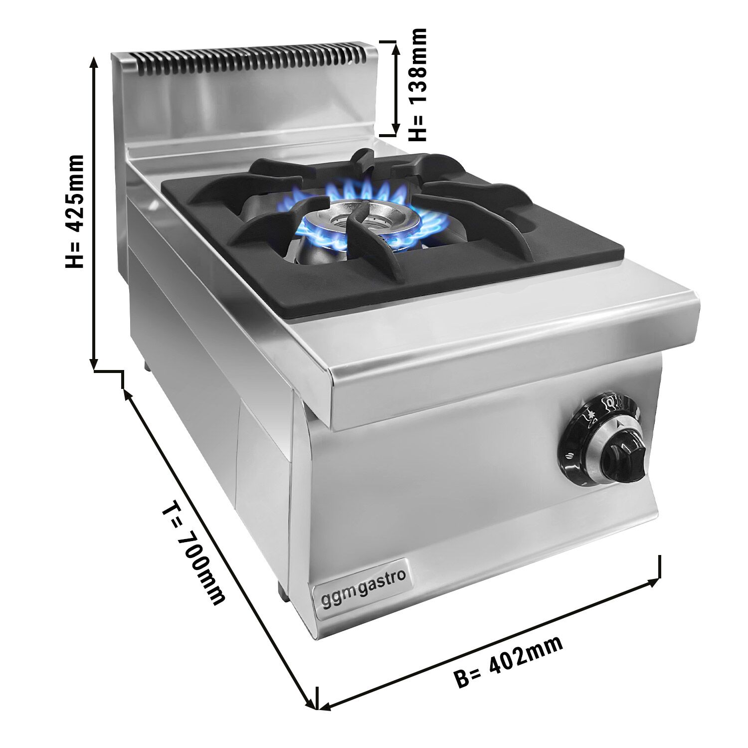 Gaasipliit 1-põletiga 8, 7kW