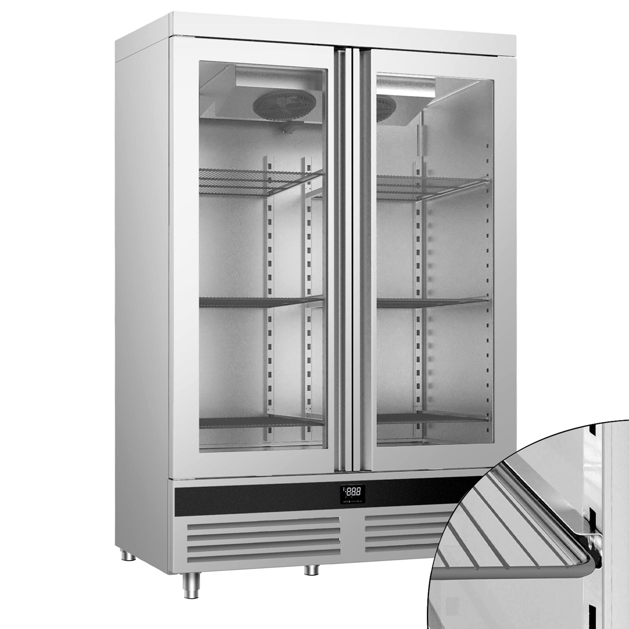 Vitriinkülmik PREMIUM GN2/1, 1400l, 2 klaasust
