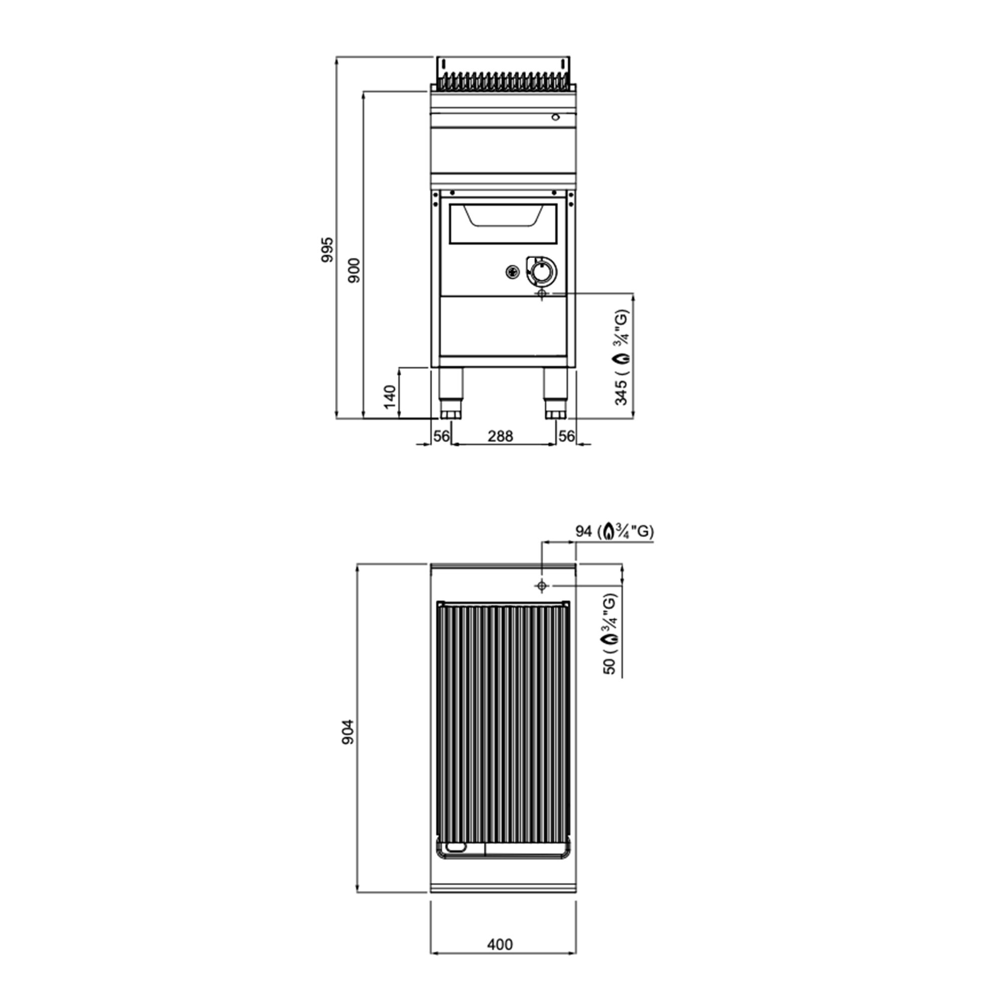 Gaasigrill Paolo 900, 400mm