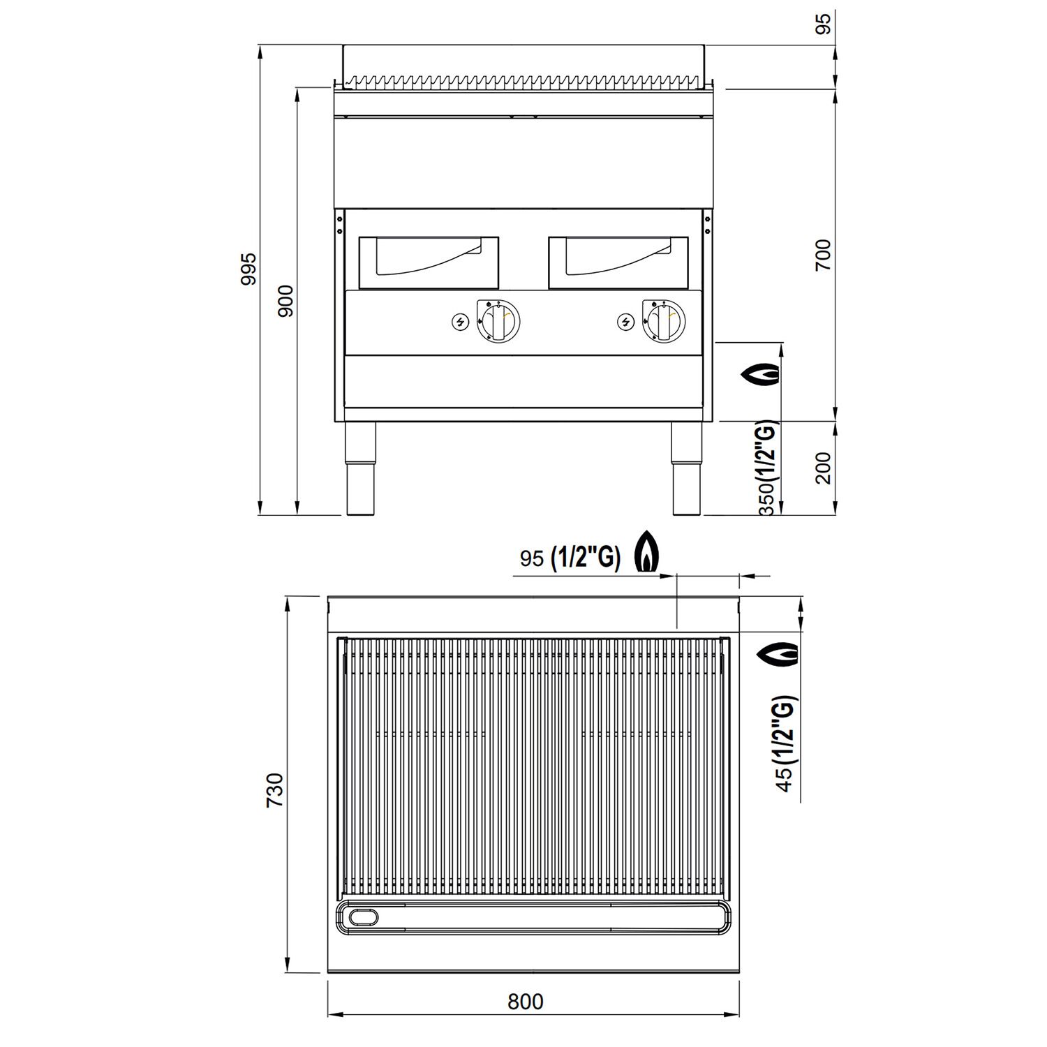 Gaasigrill 800mm