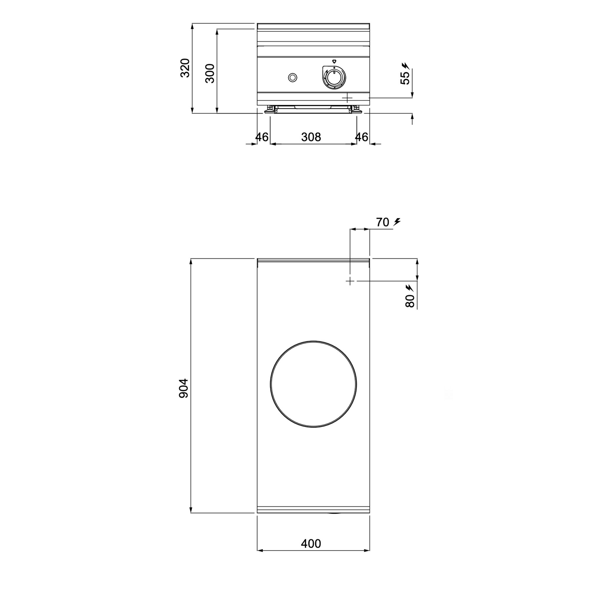 Induktsioon-wokipliit 5kW Ø300