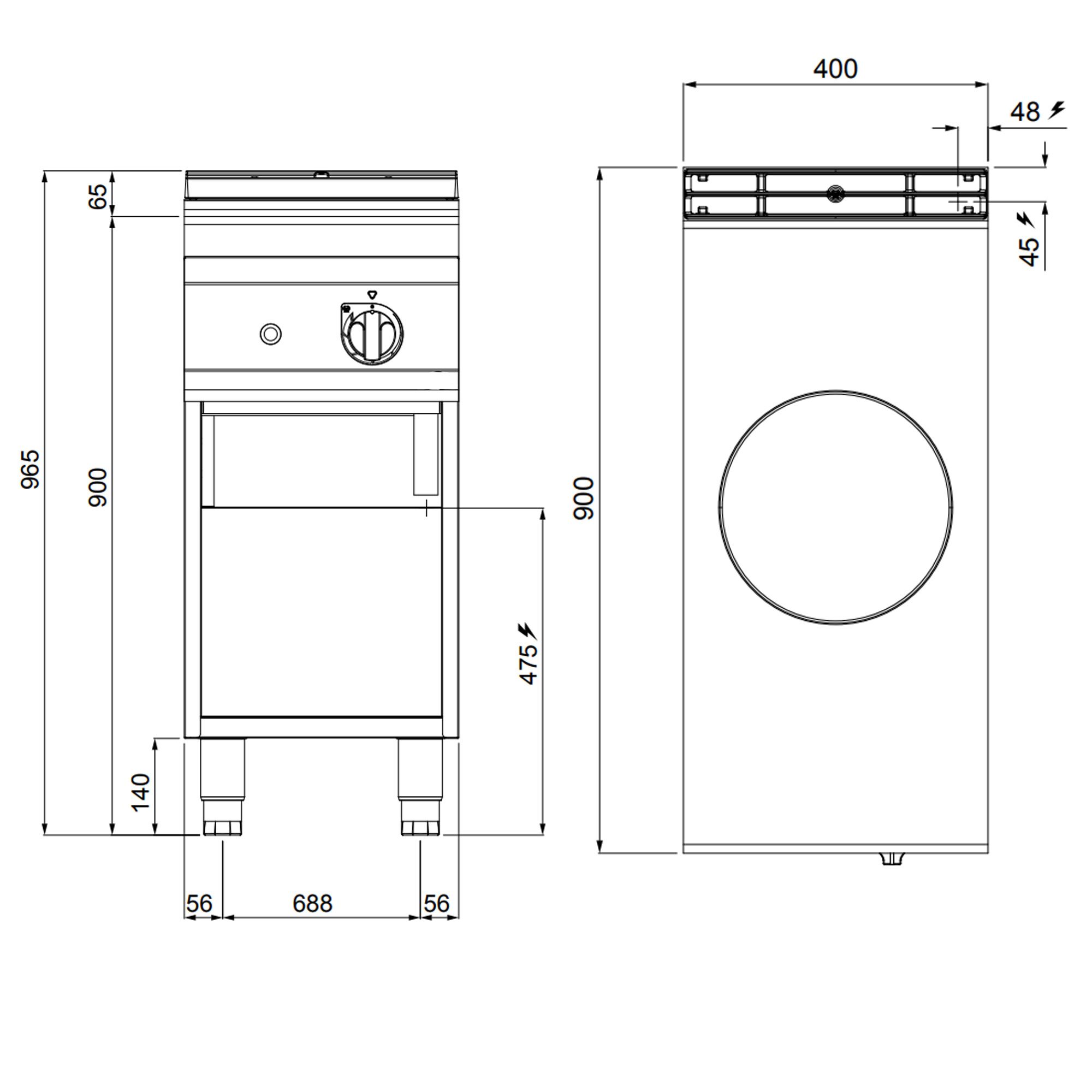 Induktsioon-wokipliit 5kW Ø300