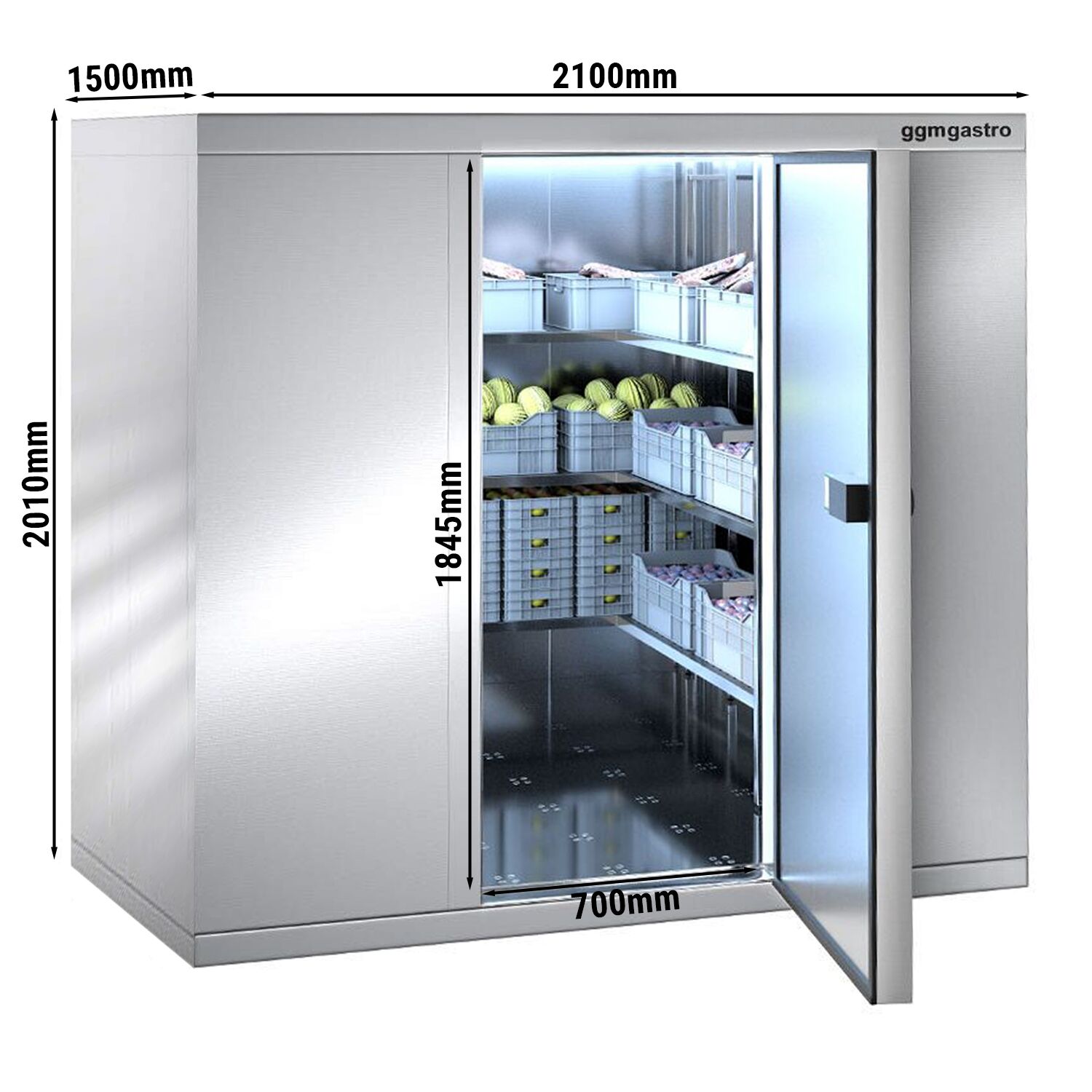 Külmkamber, 2100×1500mm, 4,80m³