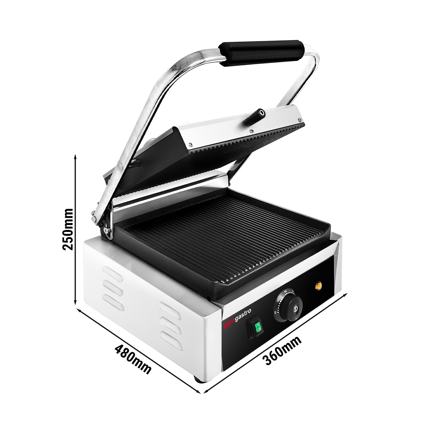 Digitaalne kontaktgrill 2kW, ribilised plaadid