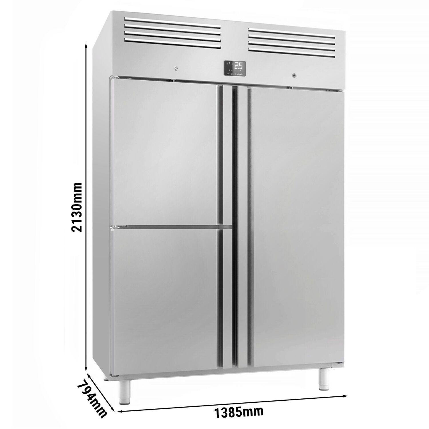 Külmkapp PREMIUM PLUS GN2/1, 1240l, 1 täisuks+2 poolust
