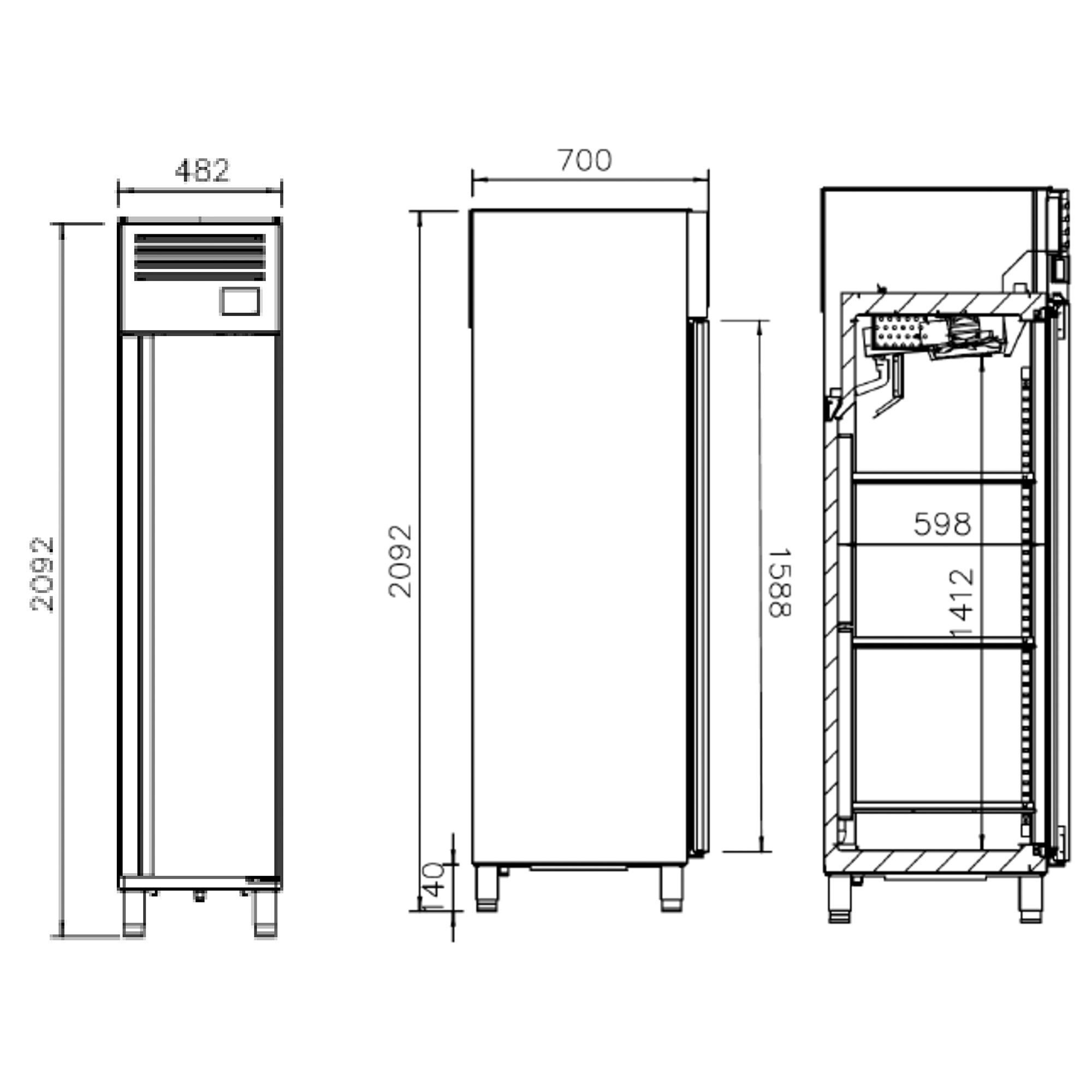 Külmkapp PREMIUM PLUS GN1/1, 325l