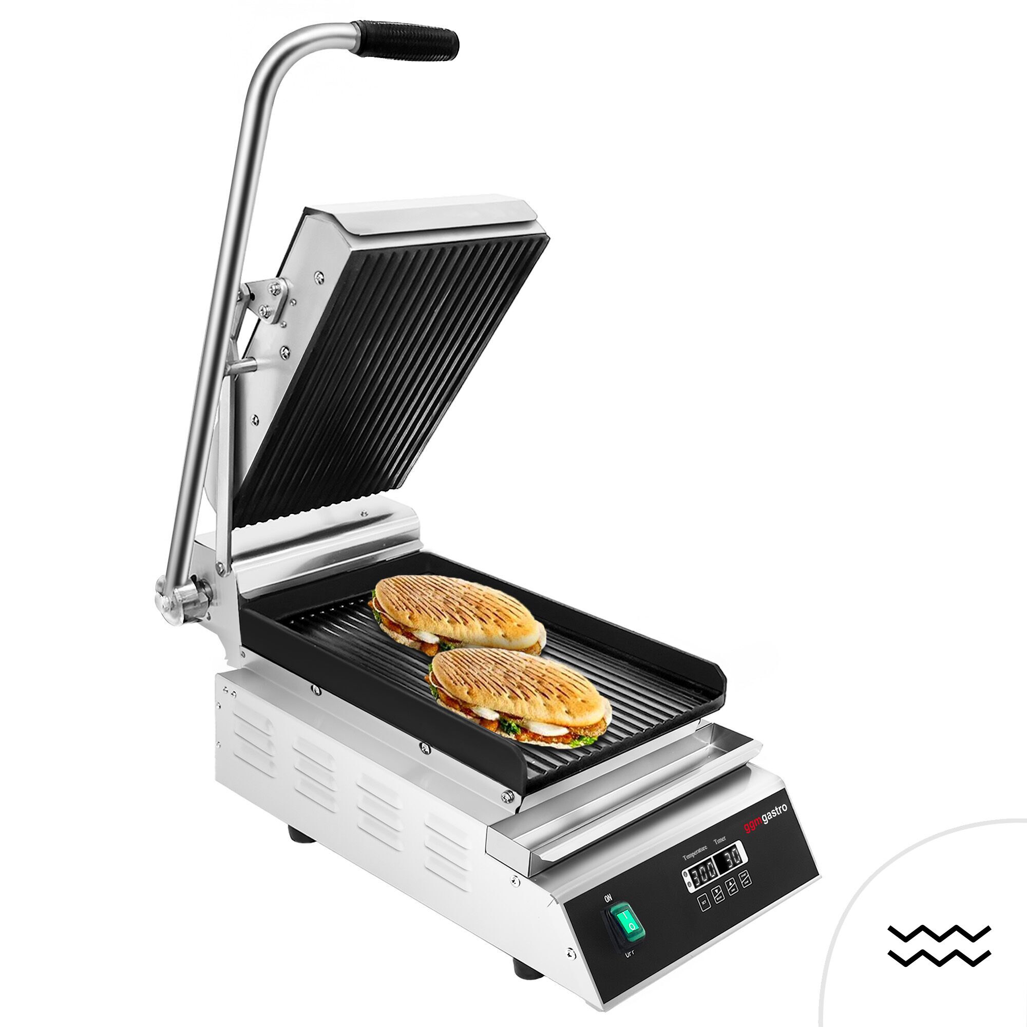 Digitaalne kontaktgrill 2,8kW, ribilised plaadid