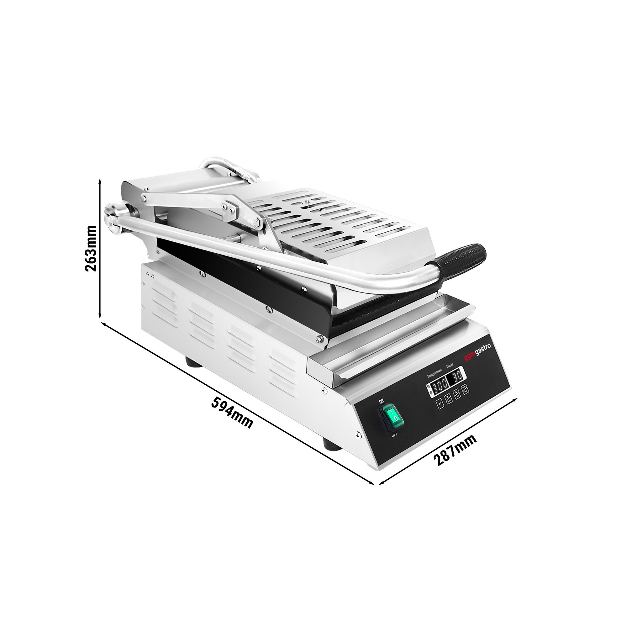 Digitaalne kontaktgrill 2,8kW, ribilised plaadid