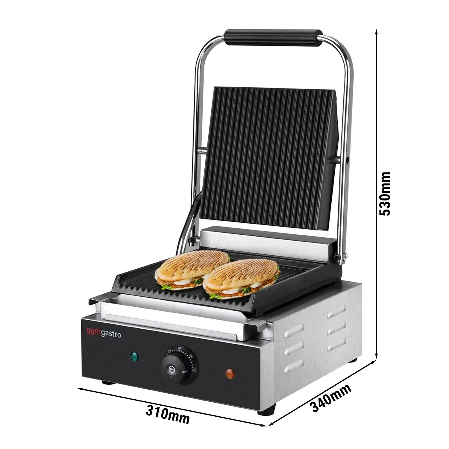Digitaalne kontaktgrill 1,8kW, ribilised plaadid