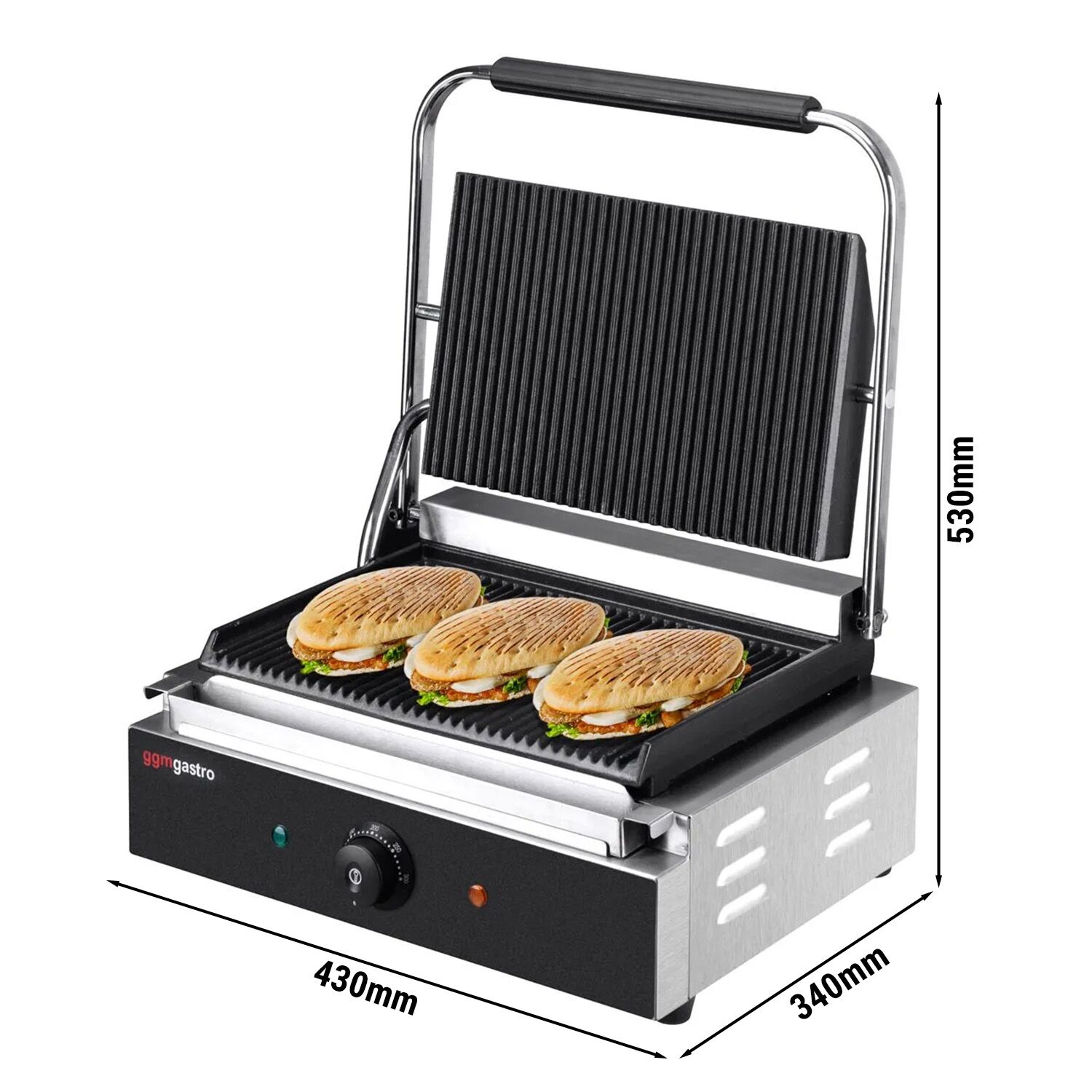 Digitaalne kontaktgrill 2,2kW, ribilised plaadid