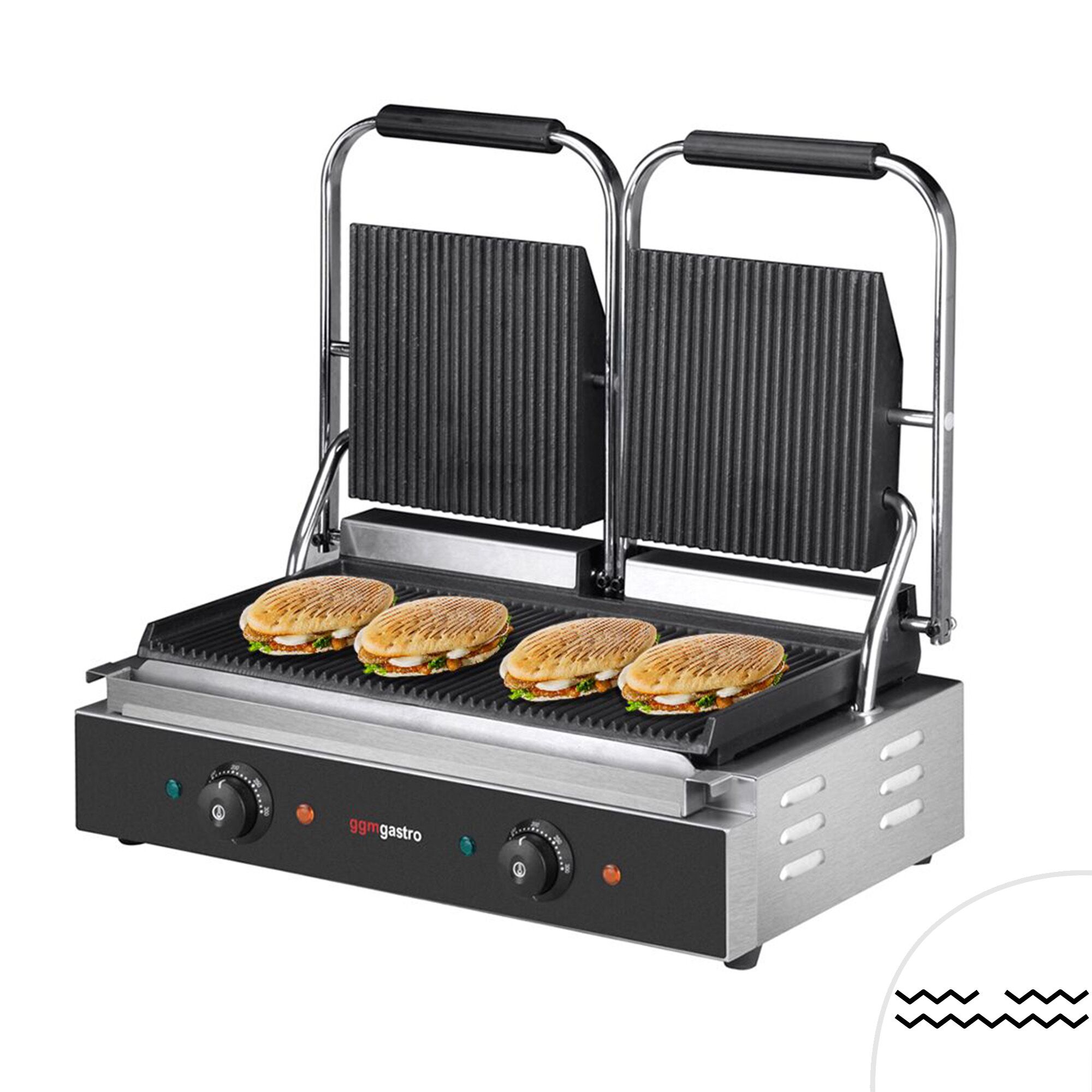 Digitaalne kontaktgrill 3,6kW, ribilised plaadid