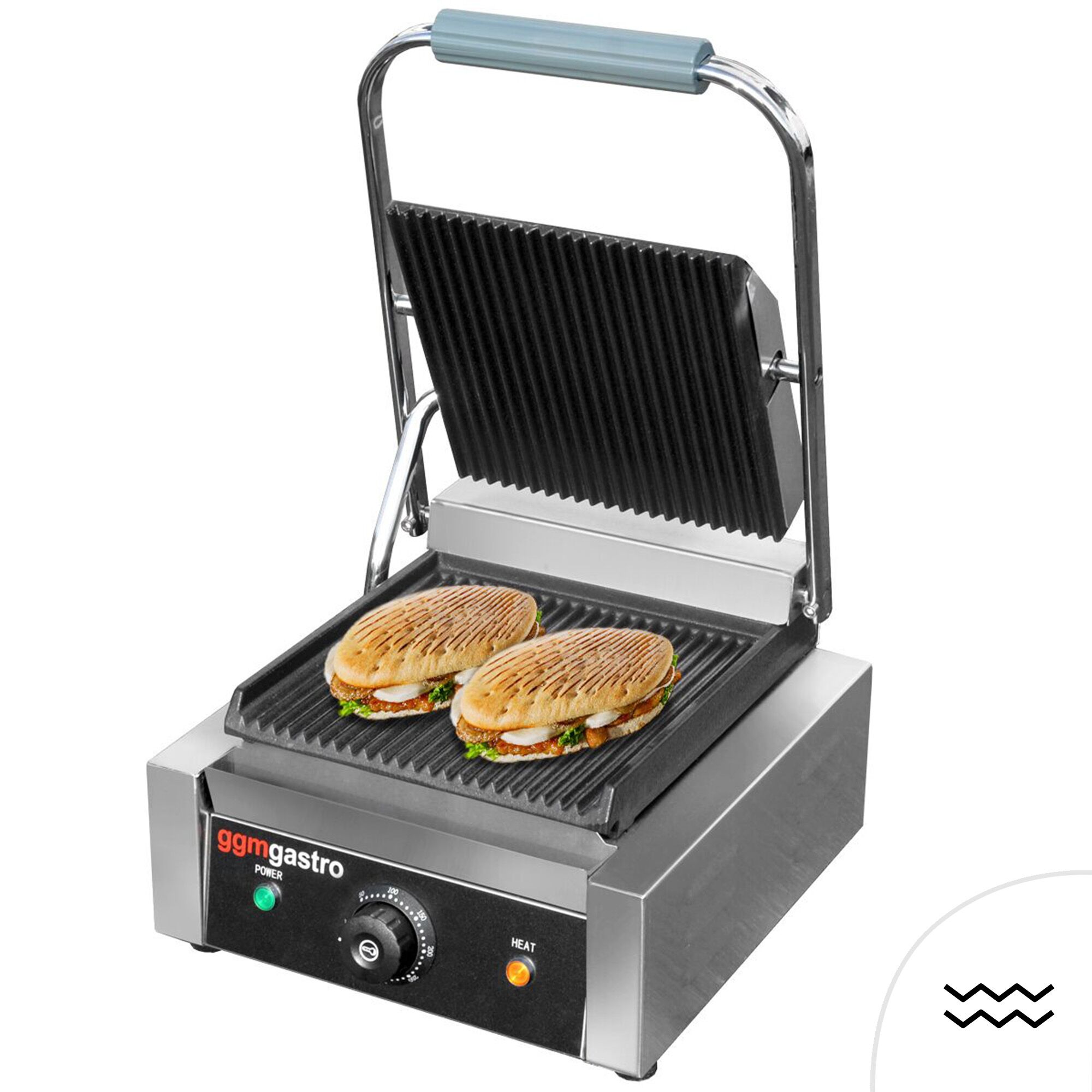 Digitaalne kontaktgrill 2,2kW, ribilised plaadid