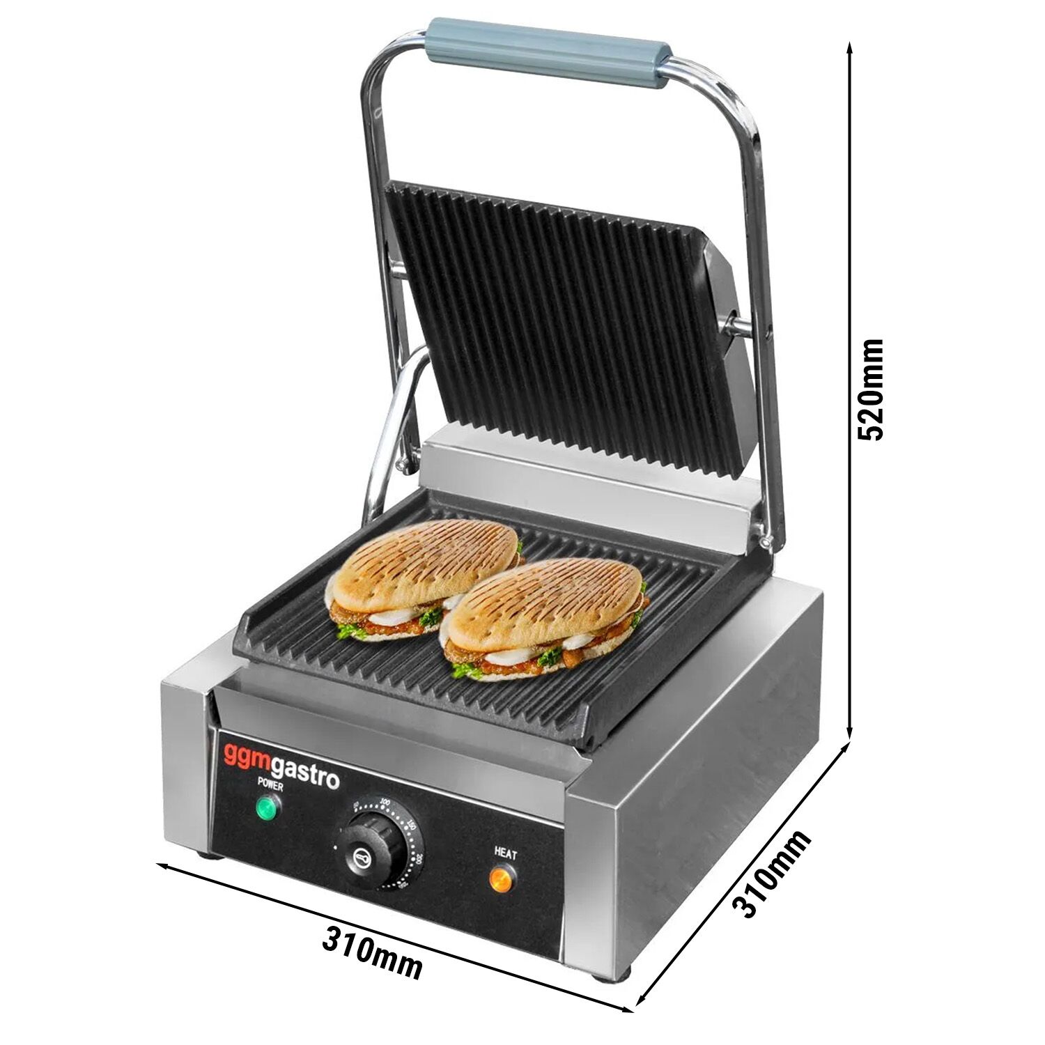 Digitaalne kontaktgrill 2,2kW, ribilised plaadid