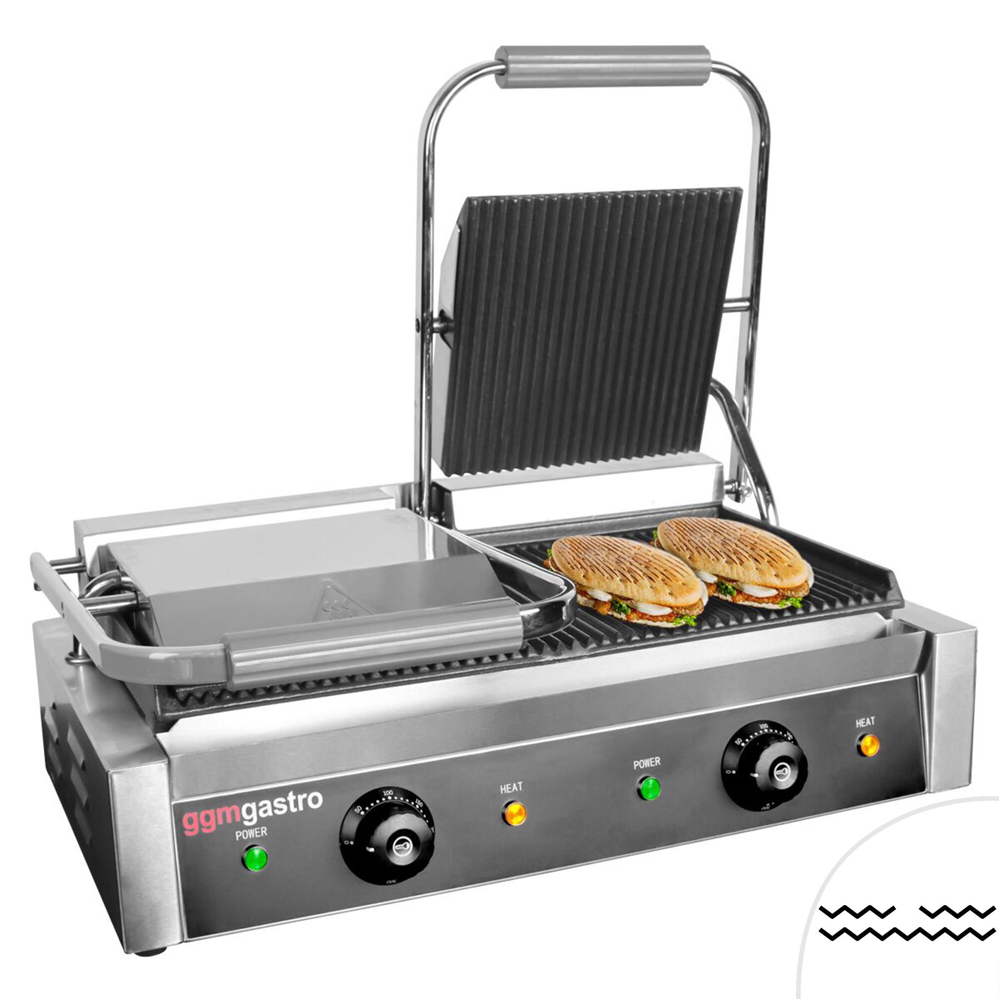 Digitaalne kontaktgrill 4,4kW, ribilised plaadid