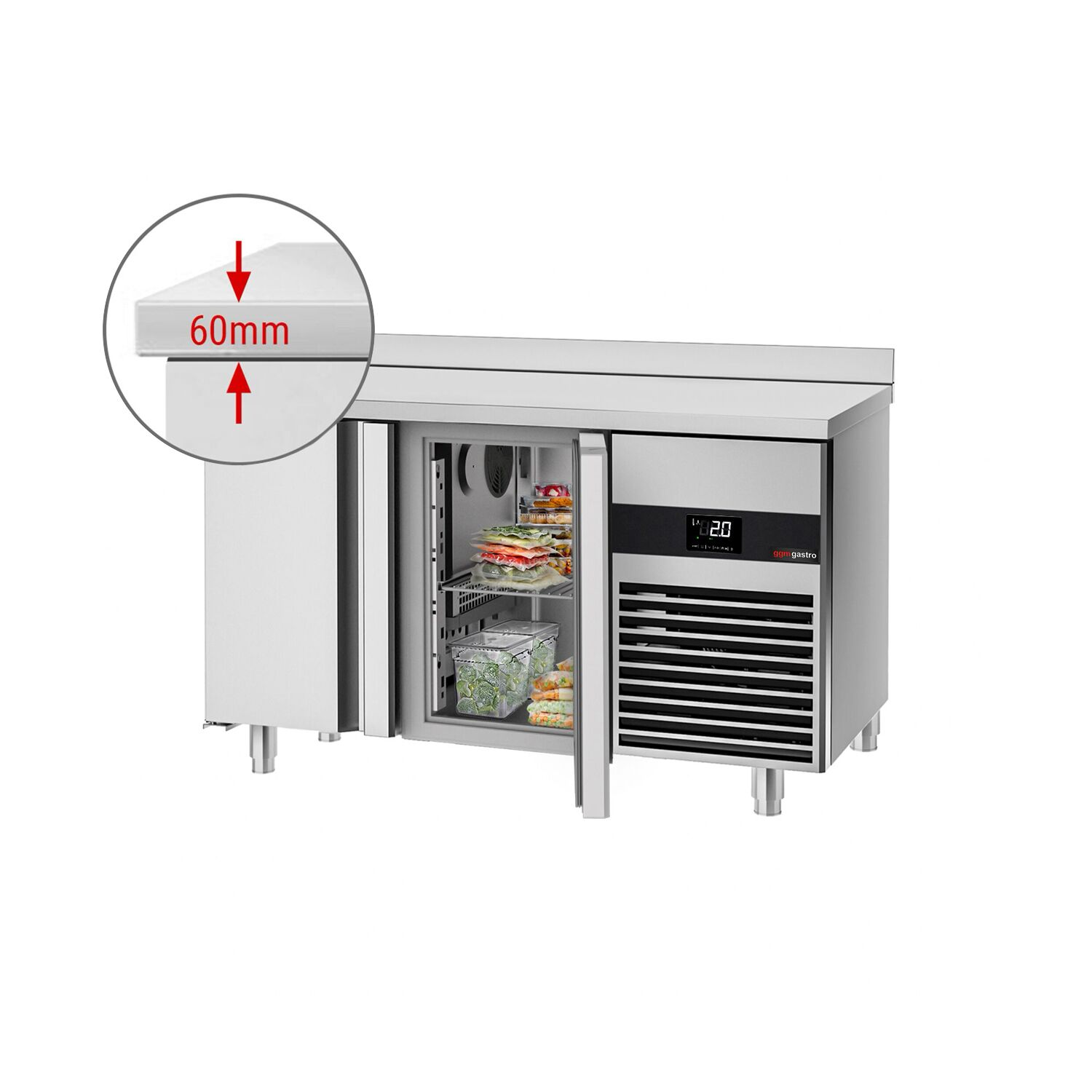 Külmlaud PREMIUM 1400×600mm, 2 ust
