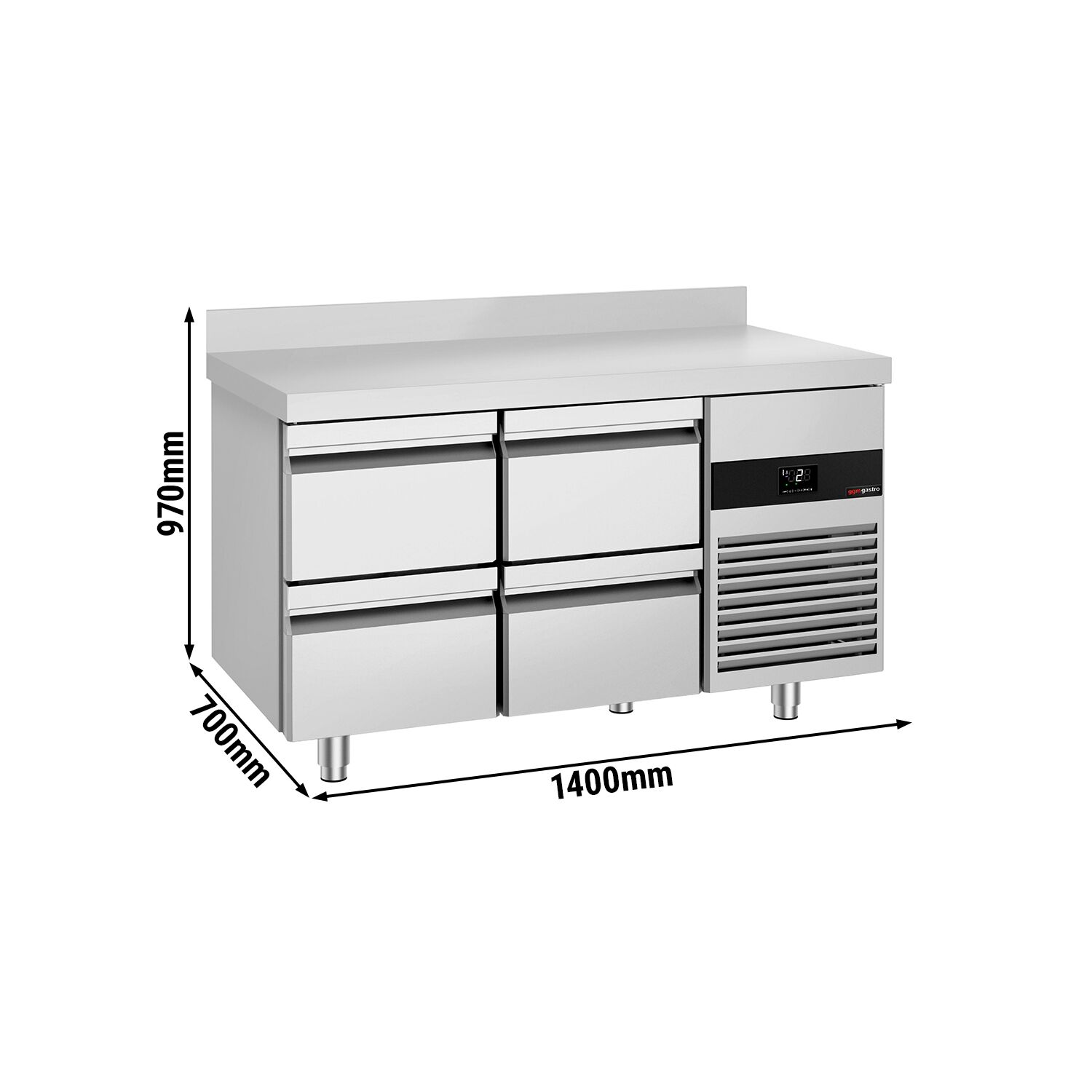 Külmlaud PREMIUM 1400×700mm, 4 sahtlit
