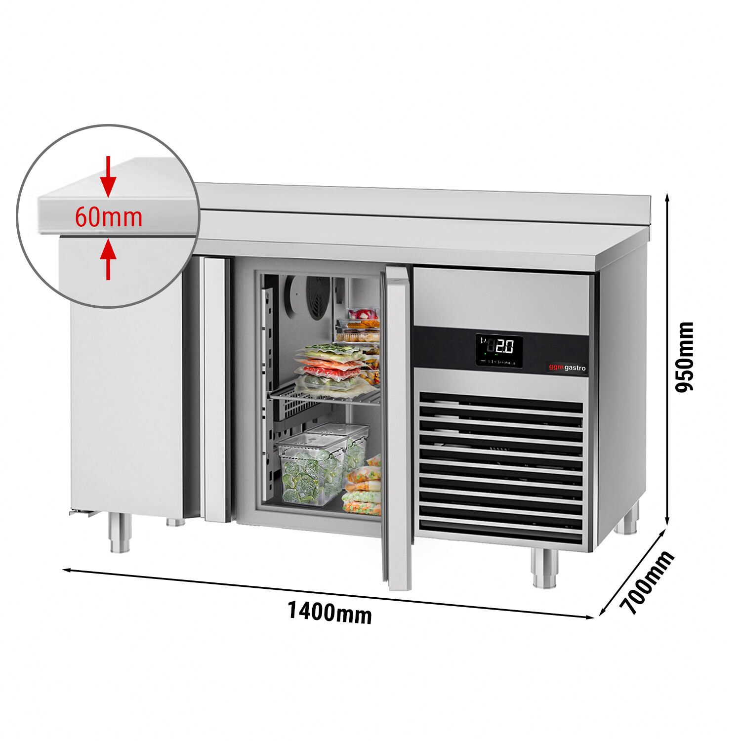 Külmlaud PREMIUM 1400×700mm, 4 sahtlit