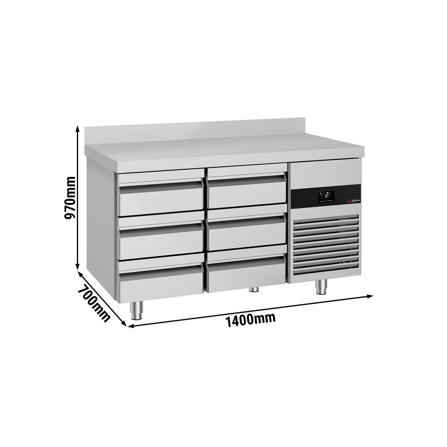 Külmlaud PREMIUM 1400×700mm, 6 sahtlit