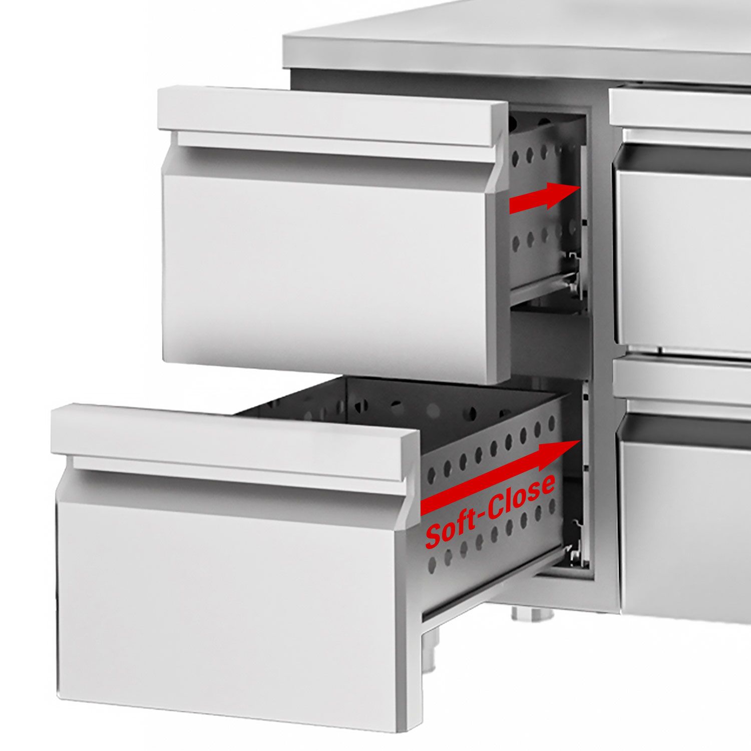 Külmlaud PREMIUM 1400×700mm, 1 uks ja 2 sahtlit