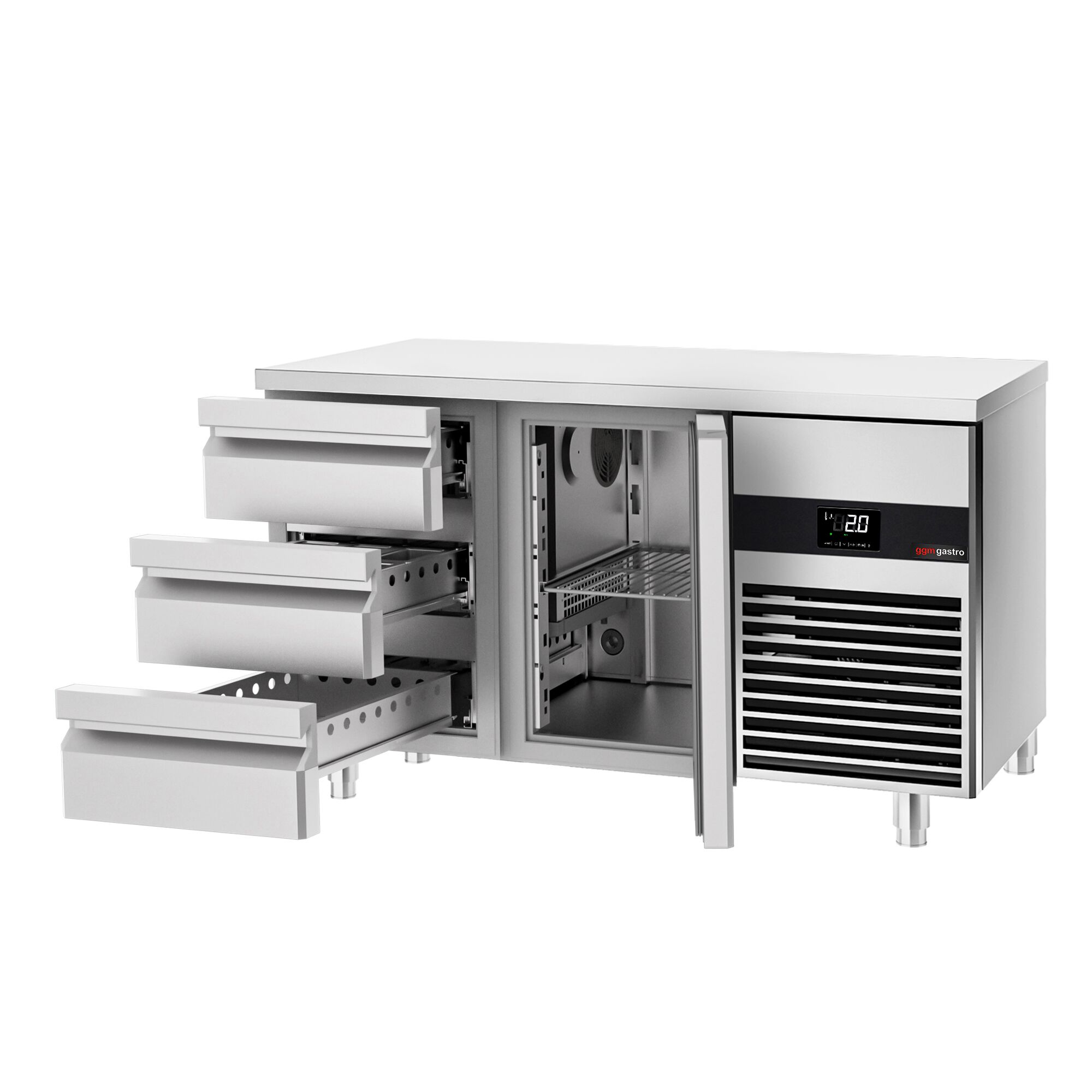 Külmlaud PREMIUM 1400×700mm, 1 uks ja 3 sahtlit