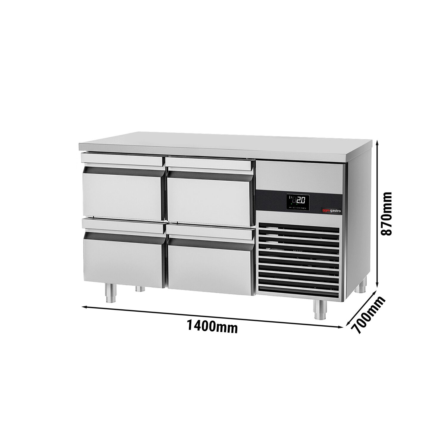 Külmlaud PREMIUM 1400×700mm, 4 sahtlit