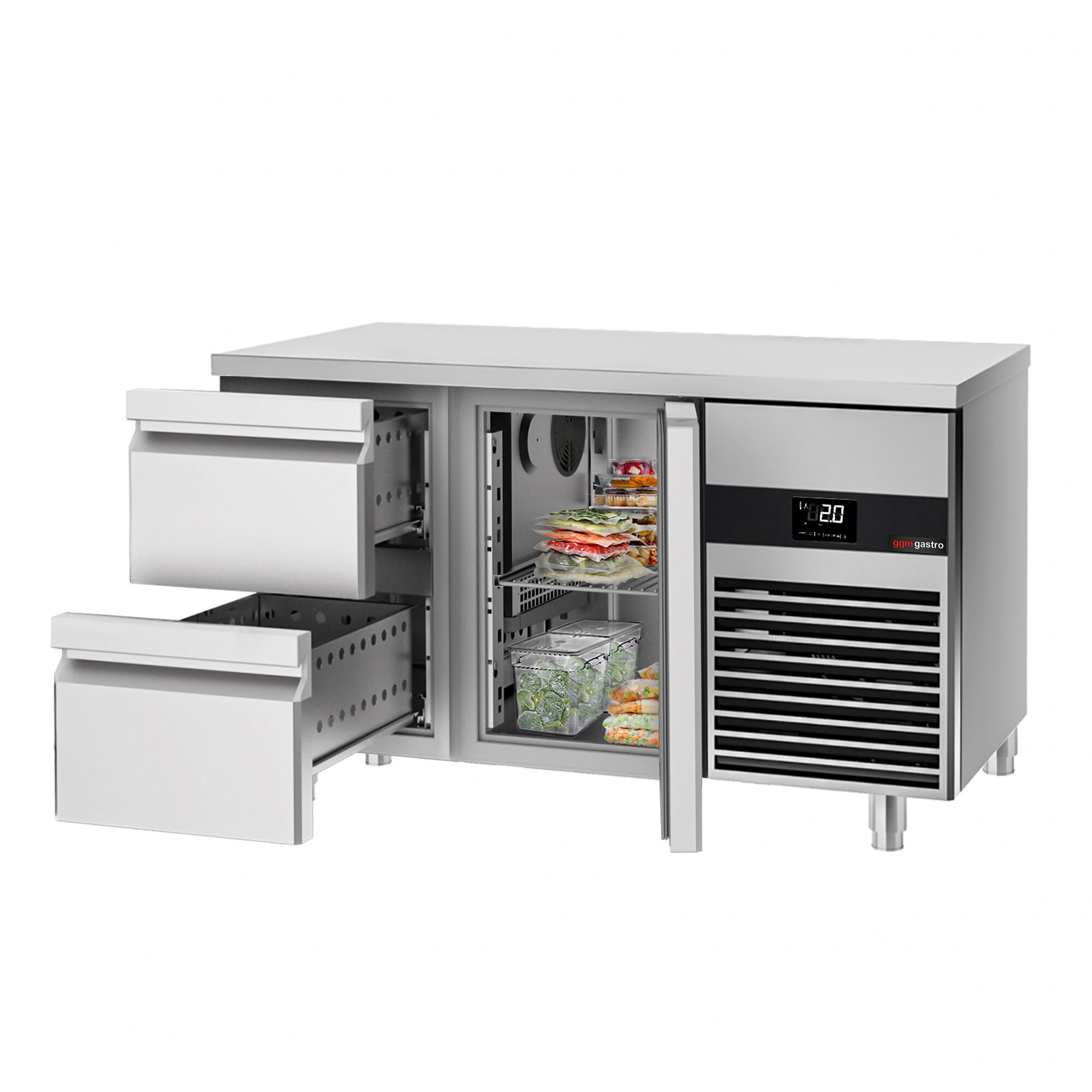 Külmlaud PREMIUM 1400×700mm, 1 uks ja 2 sahtlit