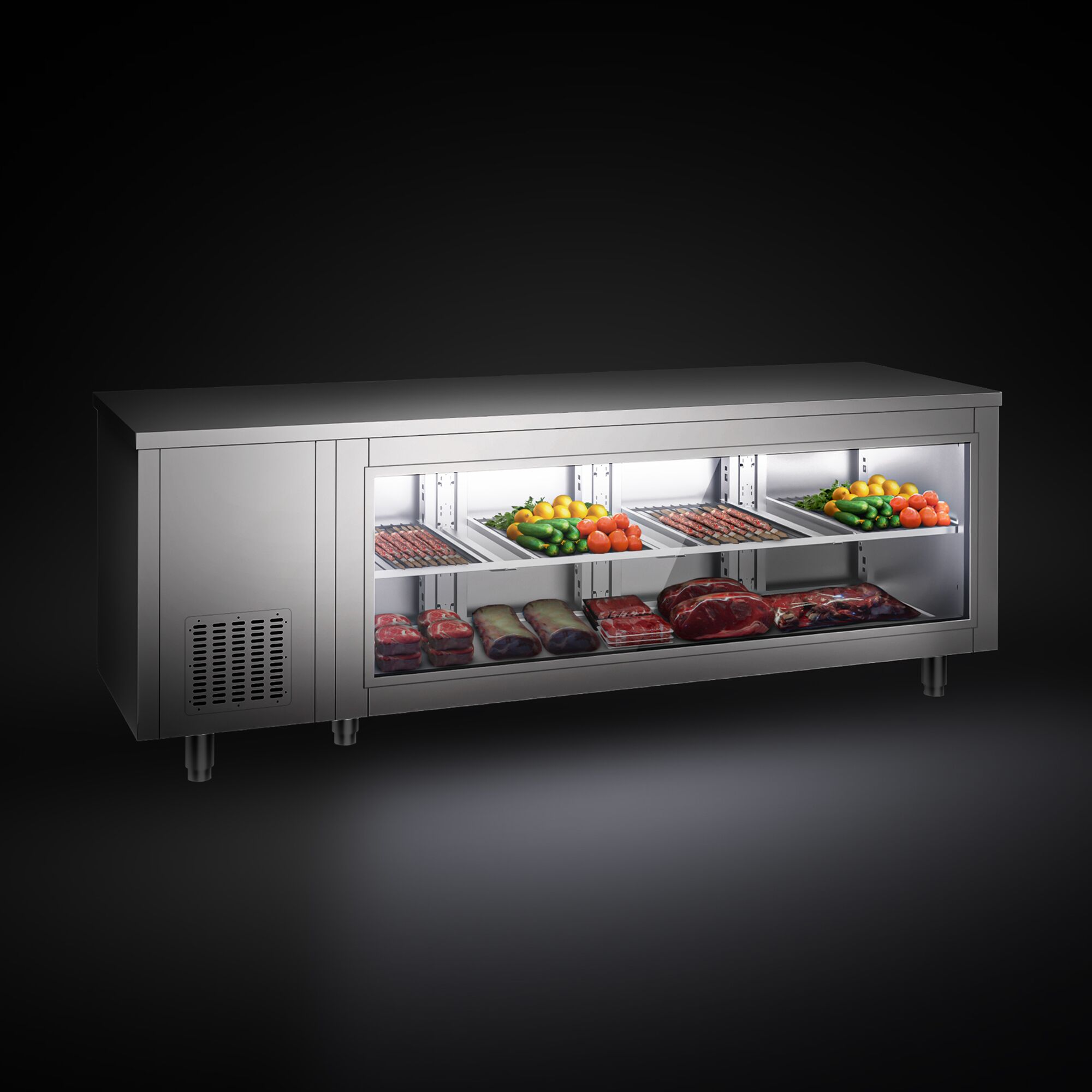 Külmlaud 2330×700mm, 4 klaasust