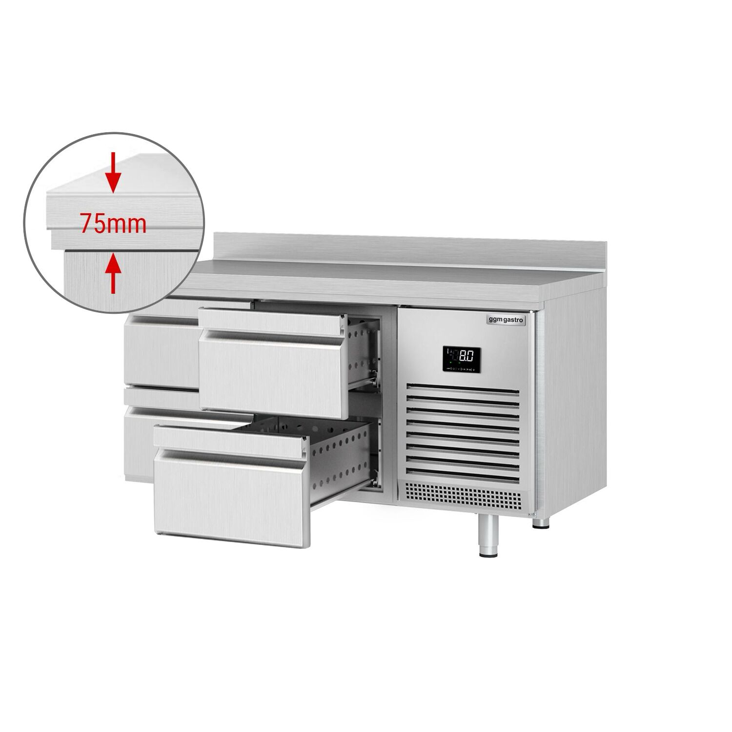 Külmlaud PREMIUM PLUS 1468×600mm, 4 sahtlit