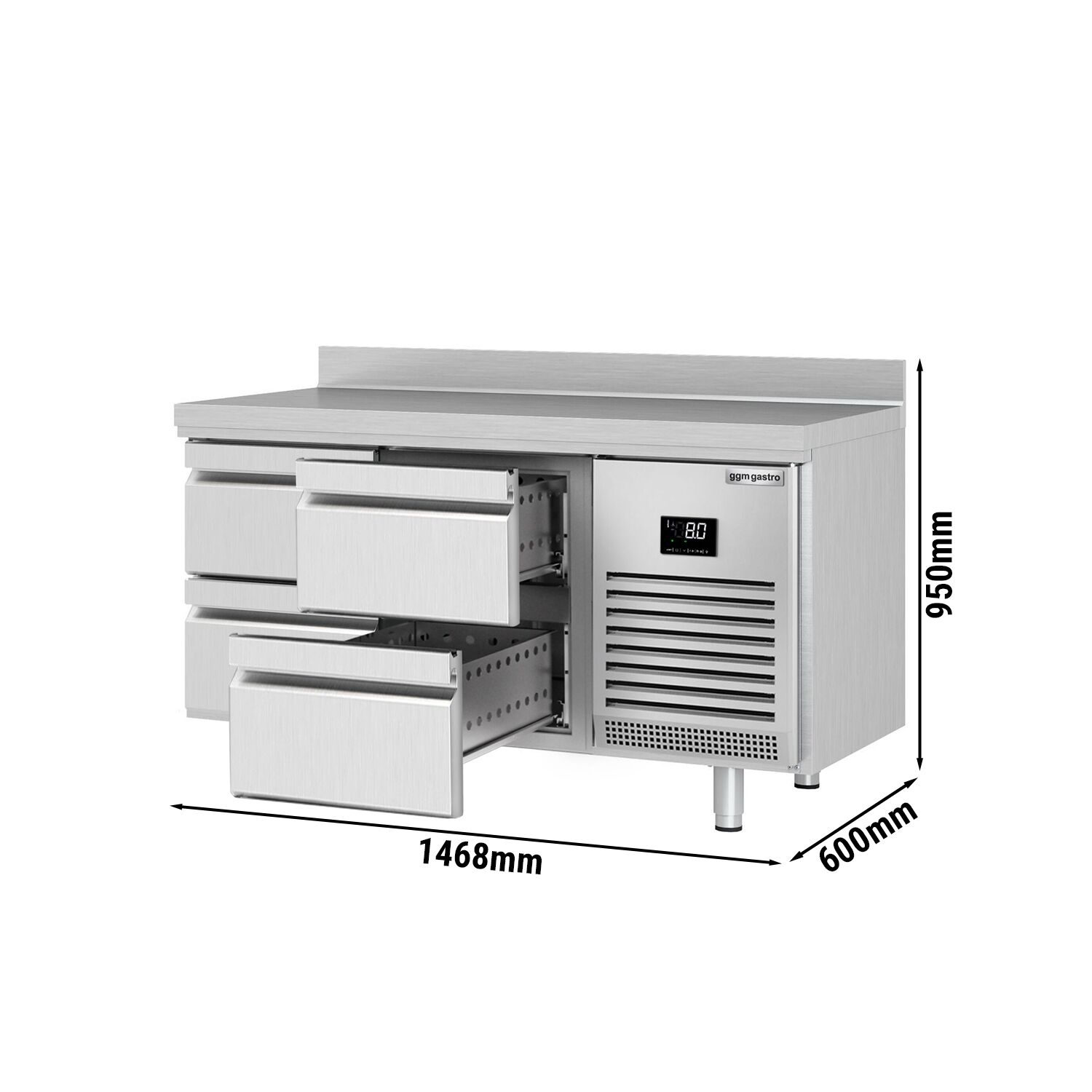 Külmlaud PREMIUM PLUS 1468×600mm, 4 sahtlit