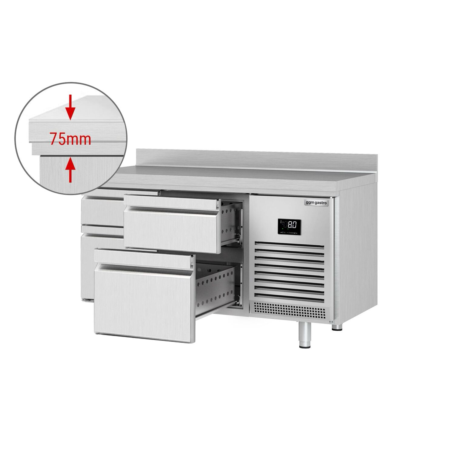 Külmlaud PREMIUM PLUS 1468×600mm, 4 sahtlit