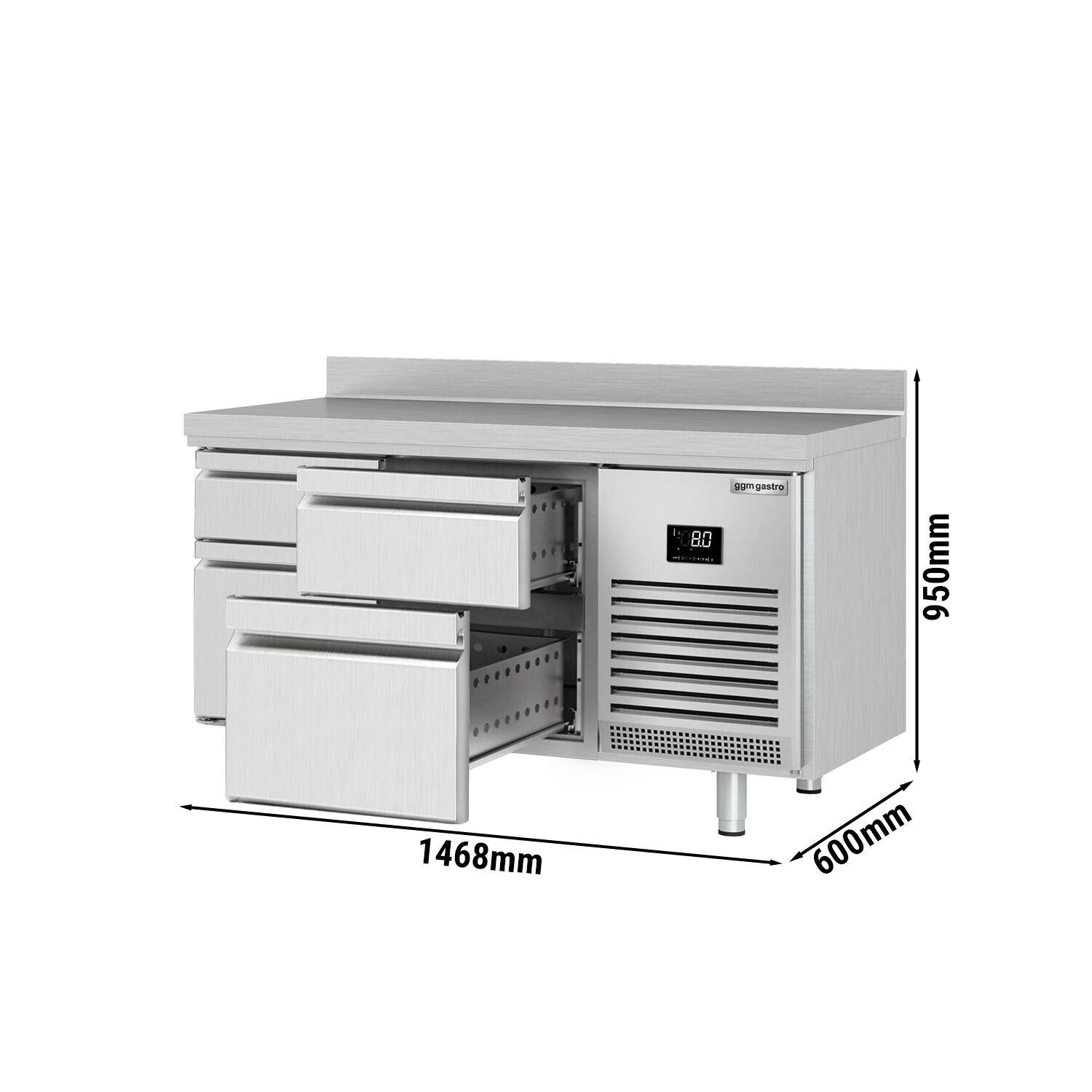 Külmlaud PREMIUM PLUS 1468×600mm, 4 sahtlit