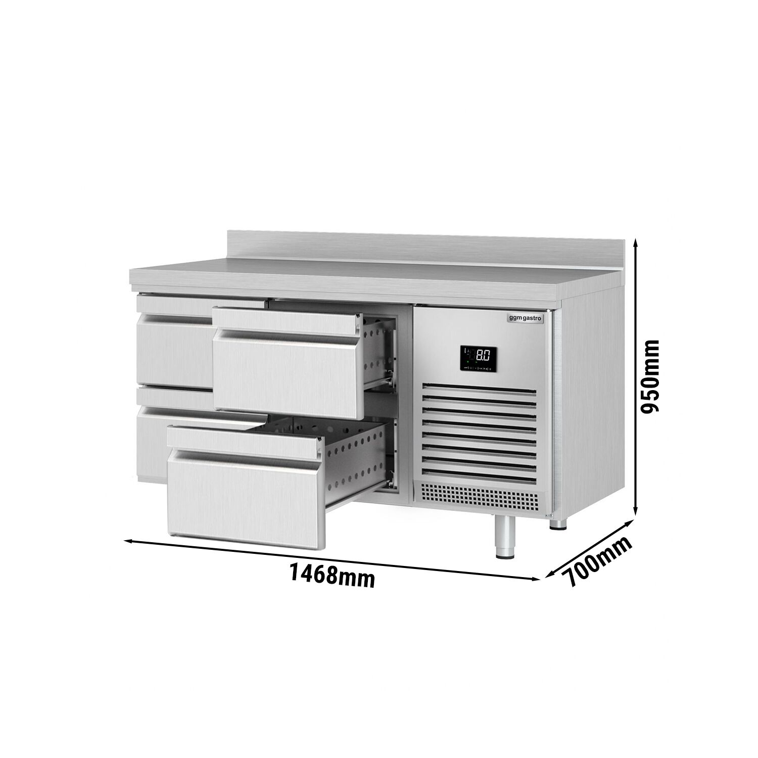 Külmlaud PREMIUM PLUS 1468×700mm, 4 sahtlit
