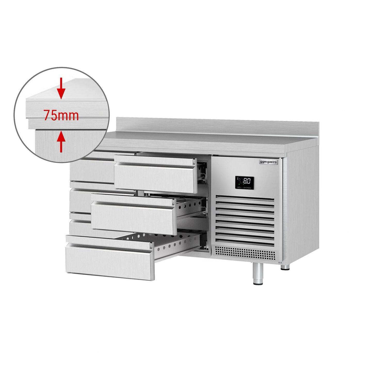 Külmlaud PREMIUM PLUS 1468×700mm, 6 sahtlit