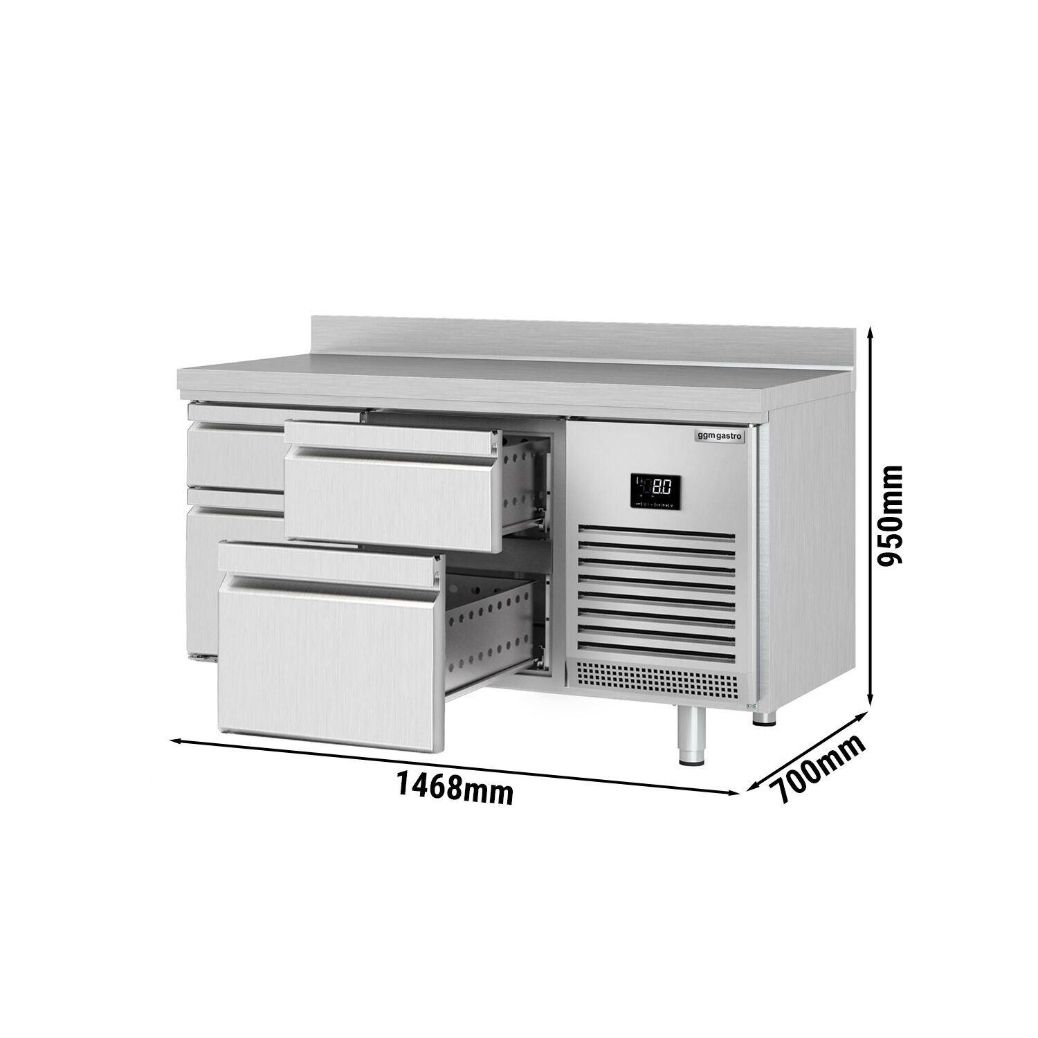Külmlaud PREMIUM PLUS 1468×700mm, 4 sahtlit