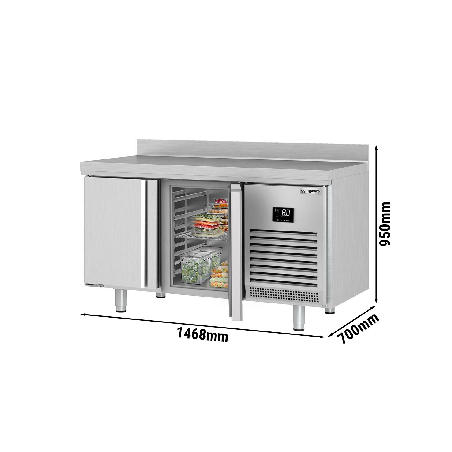 Külmlaud PREMIUM PLUS 1468×700mm, 2 ust